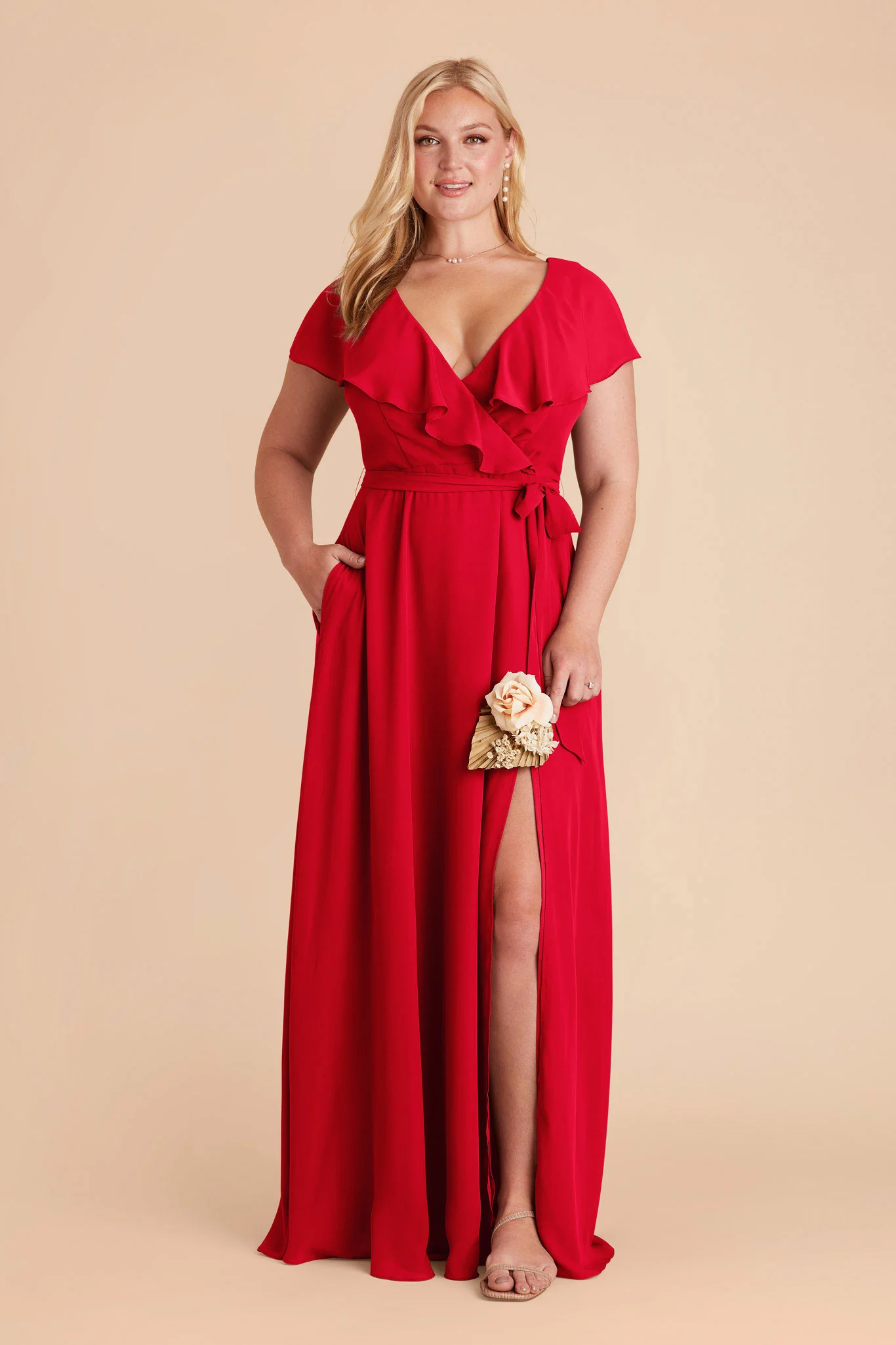 Jackson Chiffon Dress - Ruby Red - Image 2