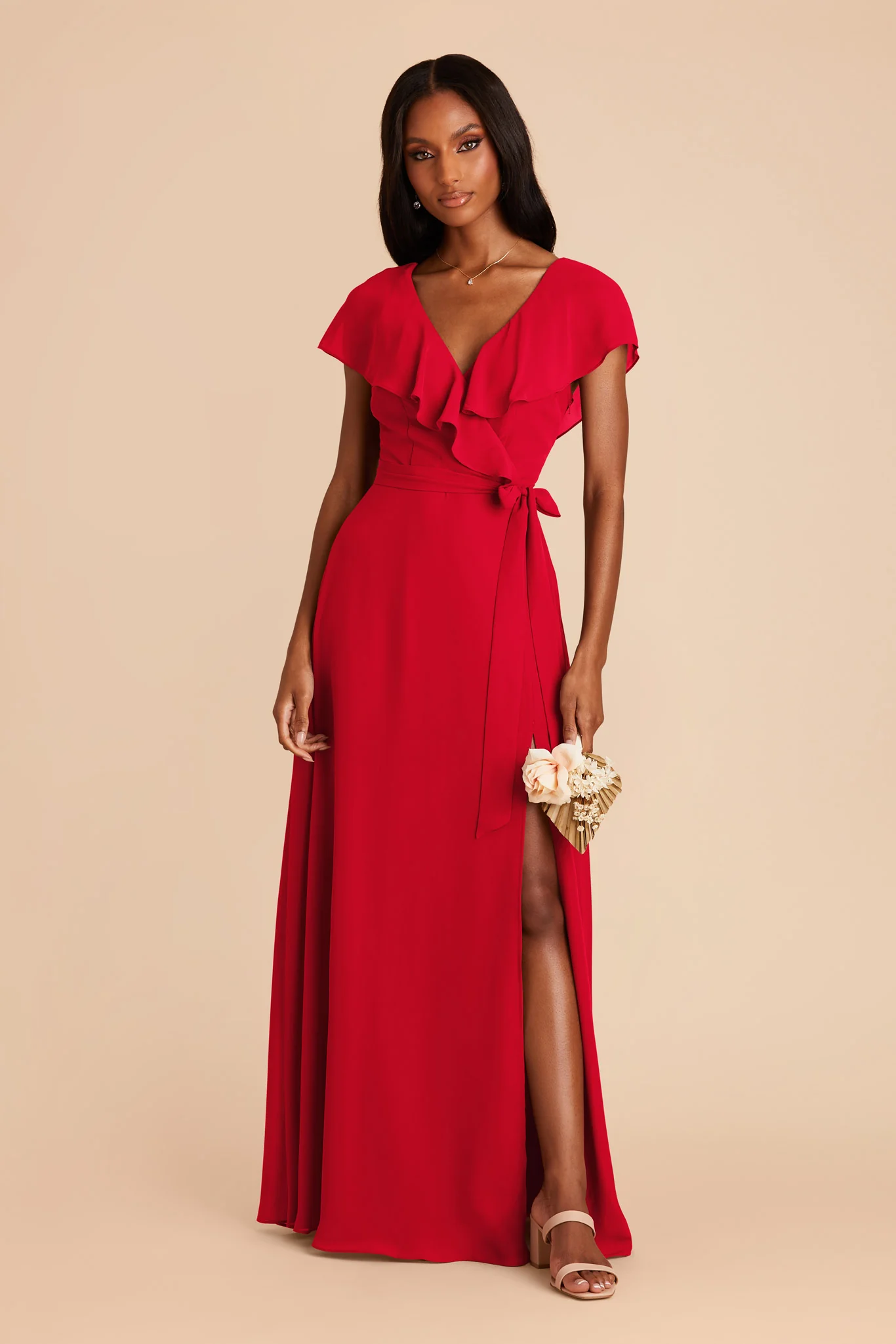 Jackson Chiffon Dress - Ruby Red - Image 3