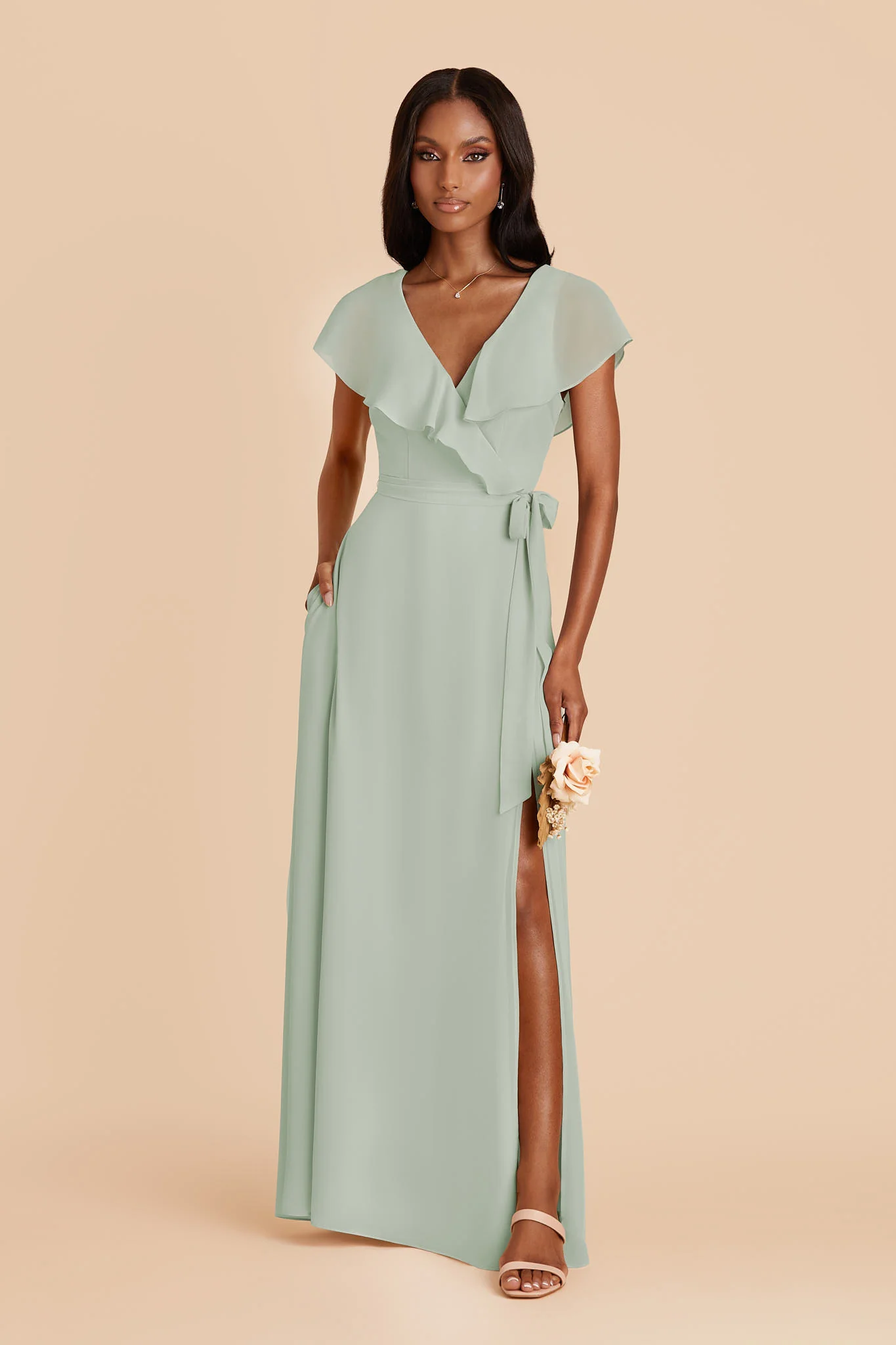 Jackson Chiffon Dress - Sage - Image 3