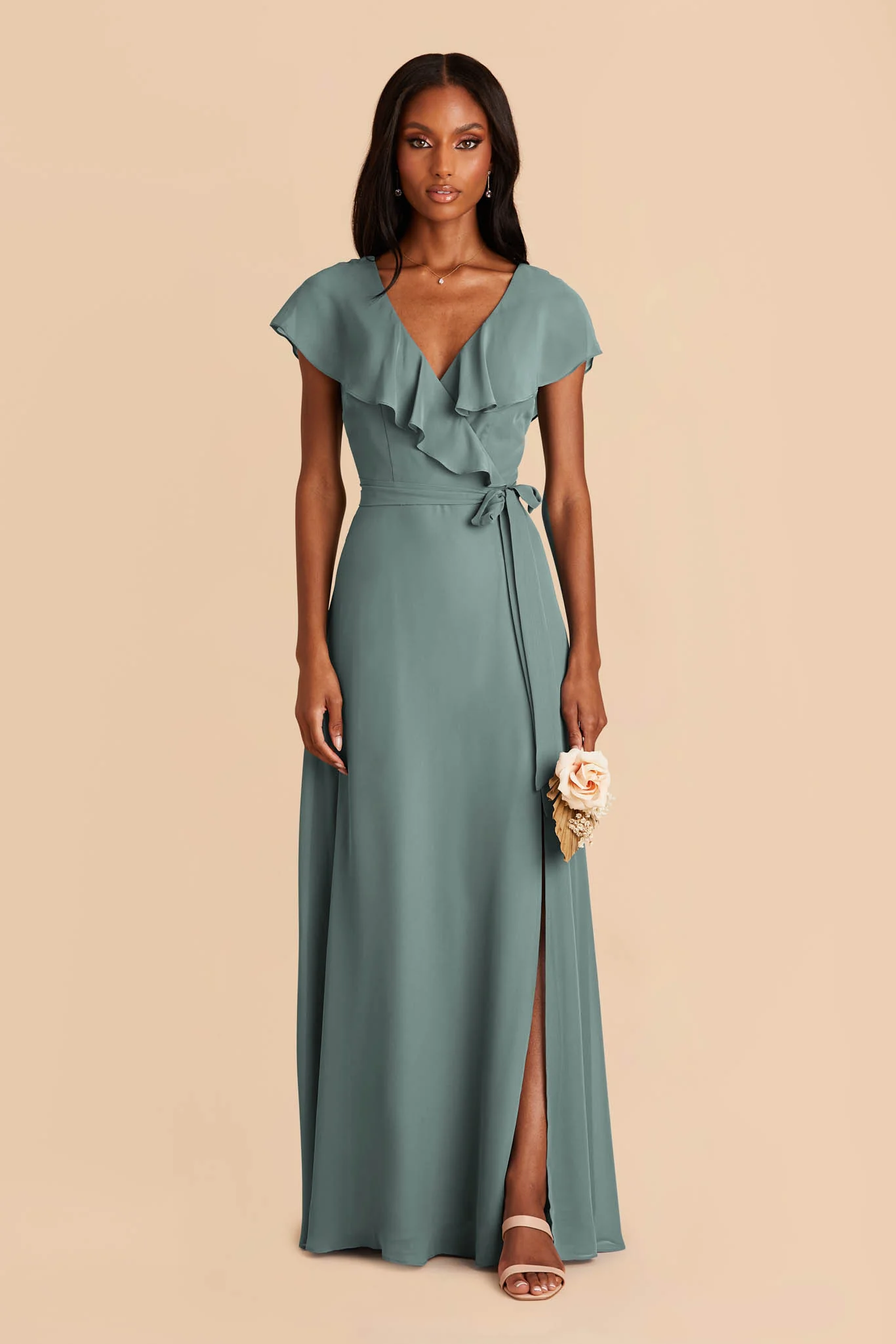 Jackson Chiffon Dress - Sea Glass - Image 3