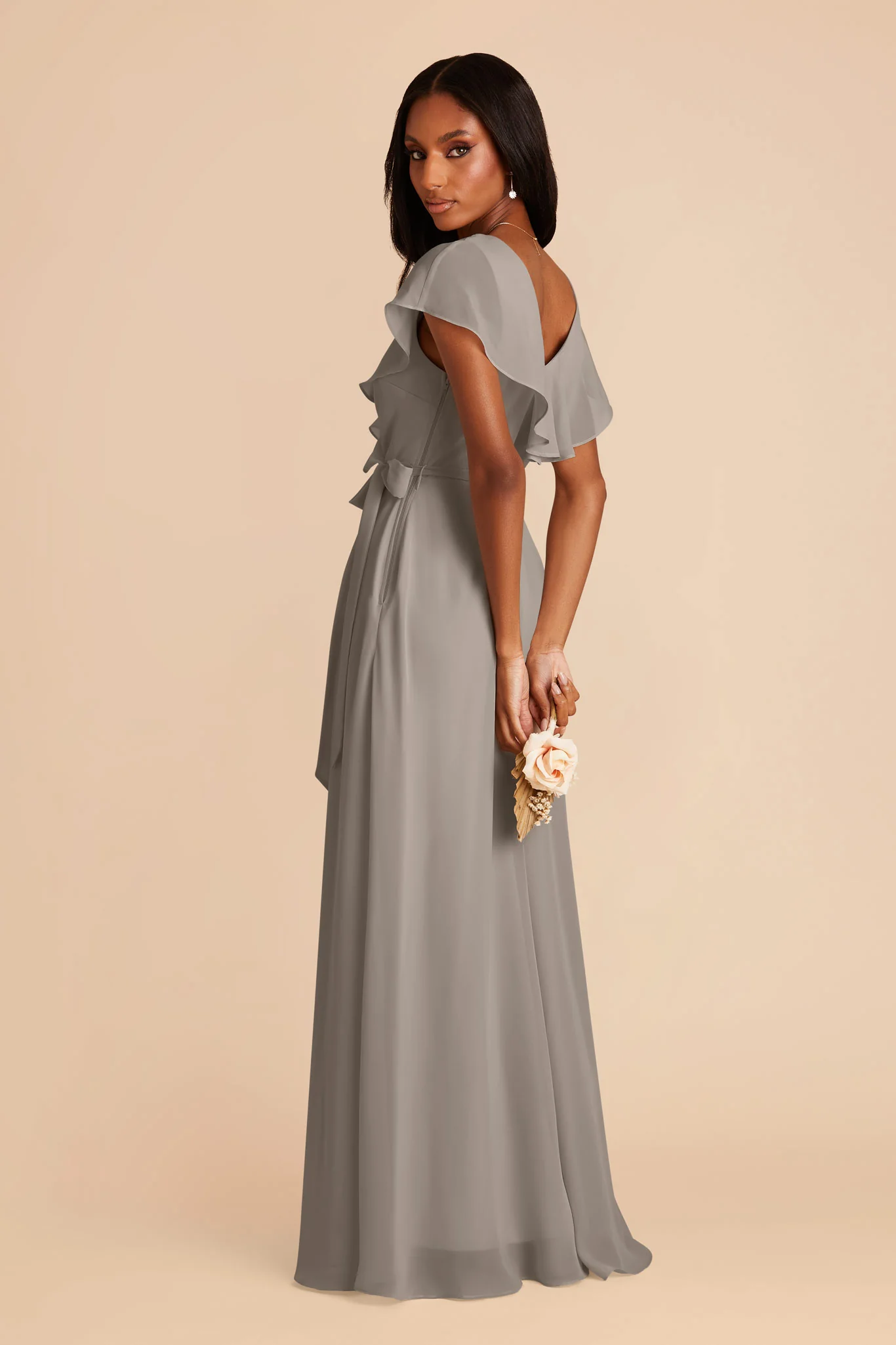 Jackson Chiffon Dress - Silver - Image 5