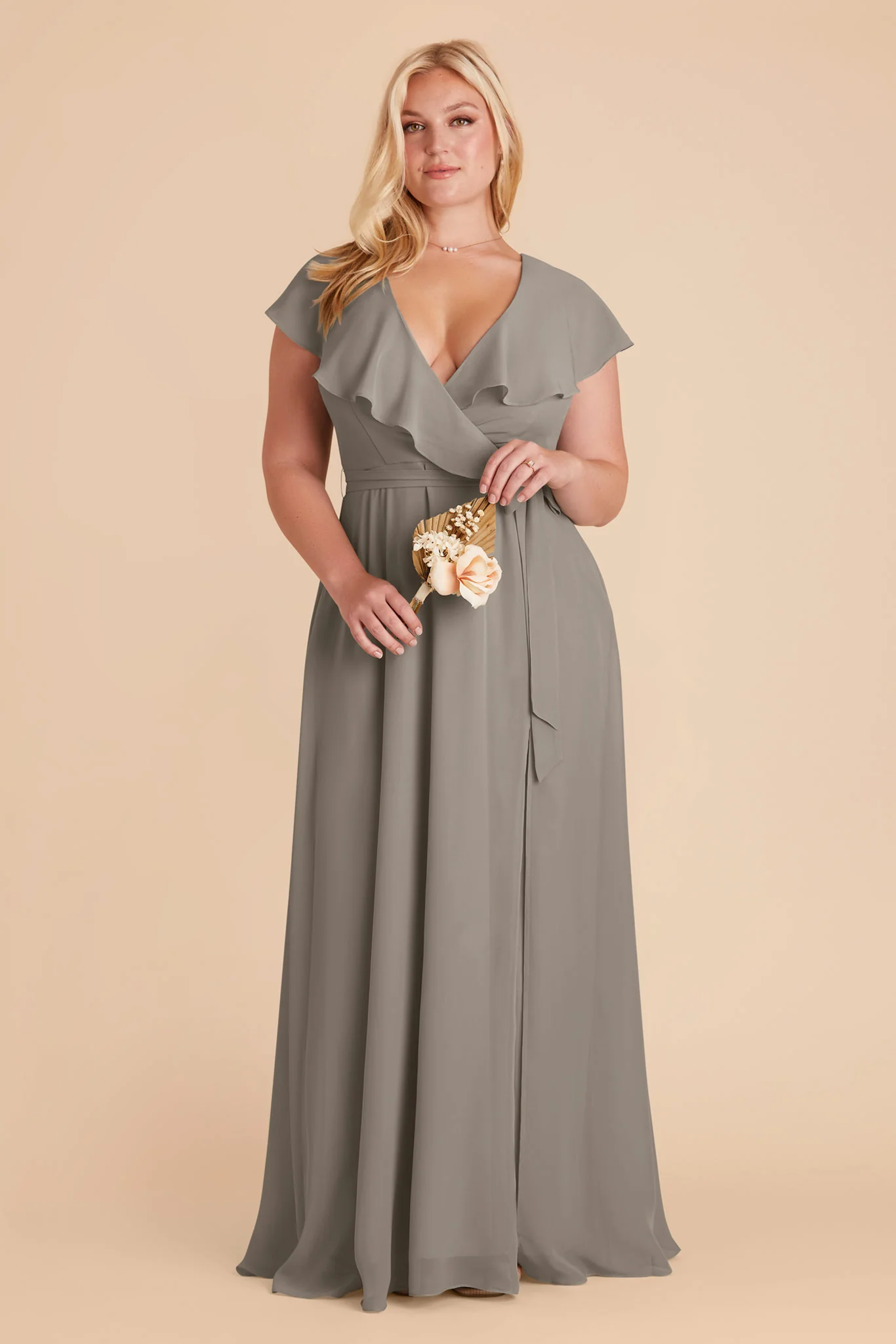 Jackson Chiffon Dress - Silver - Image 6