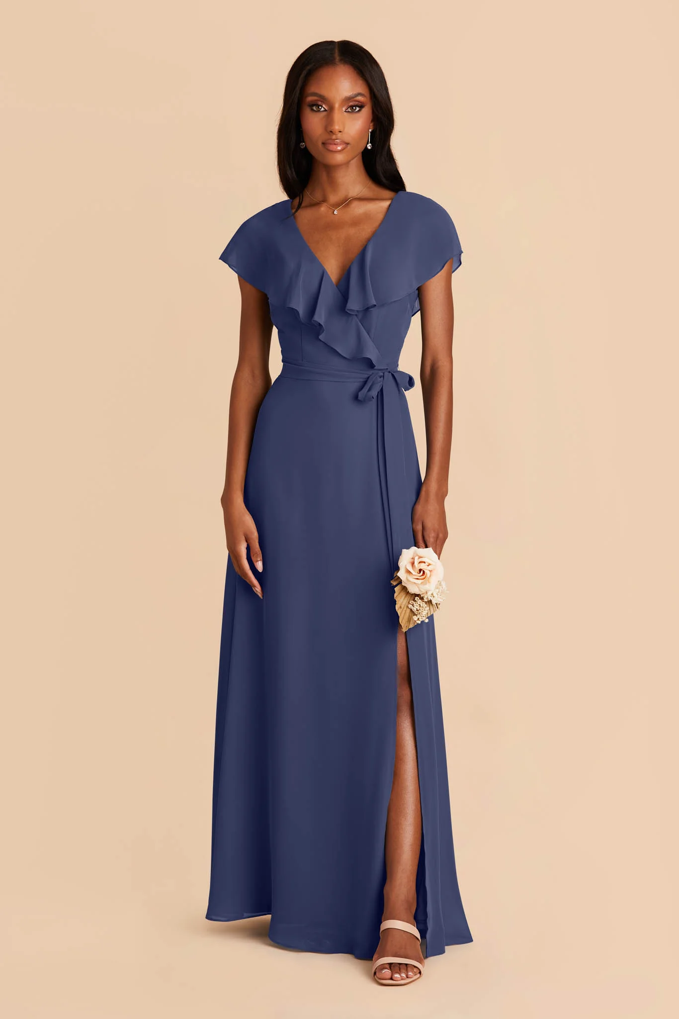 Jackson Chiffon Dress - Slate Blue