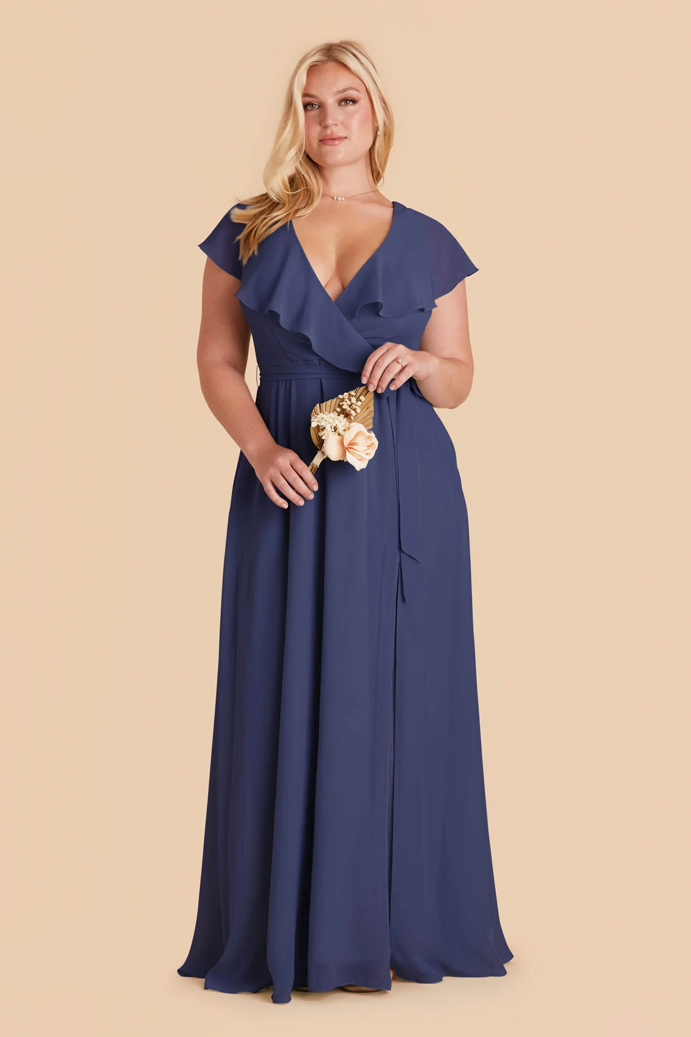 Jackson Chiffon Dress - Slate Blue - Image 2