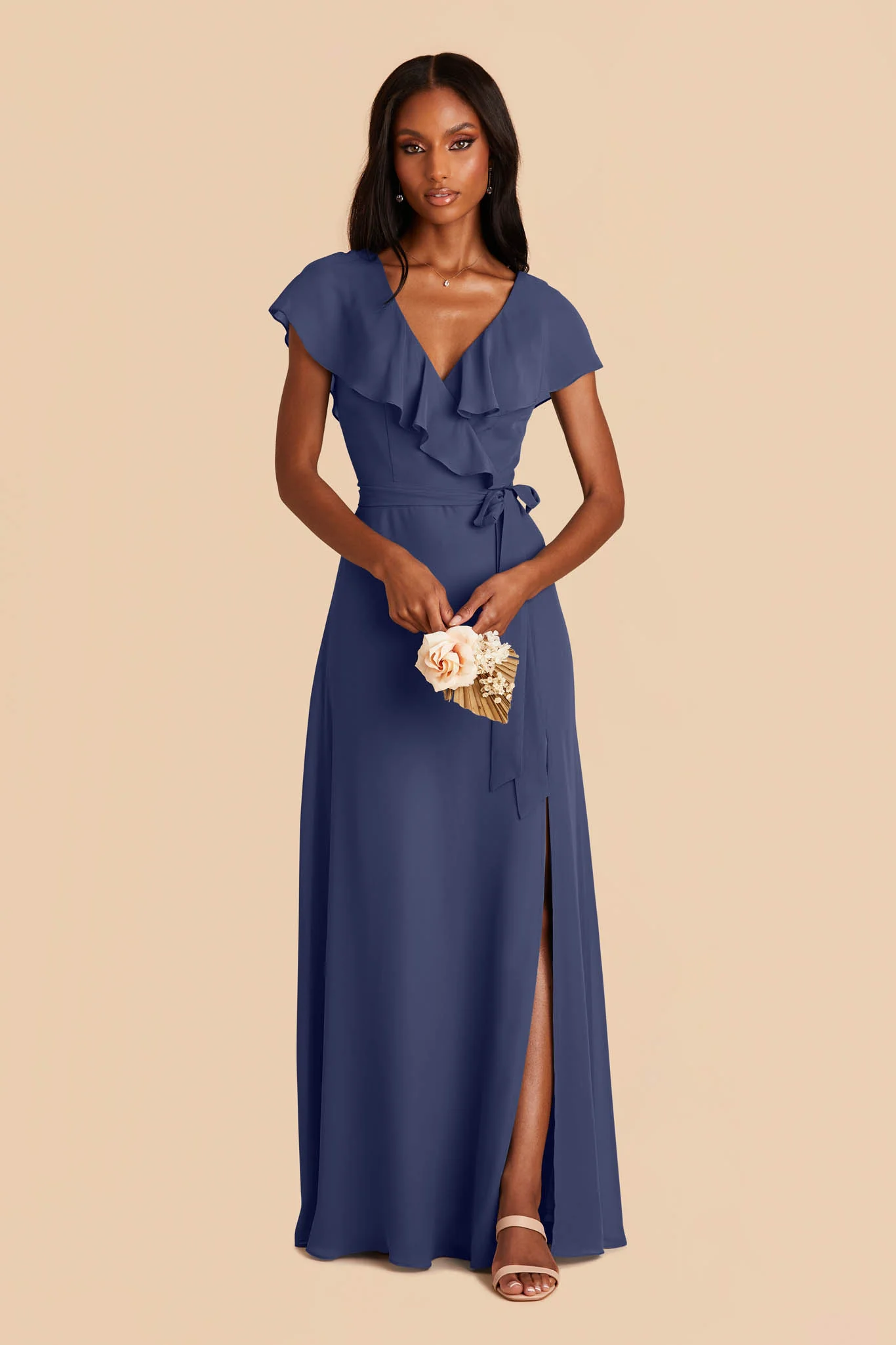 Jackson Chiffon Dress - Slate Blue - Image 4
