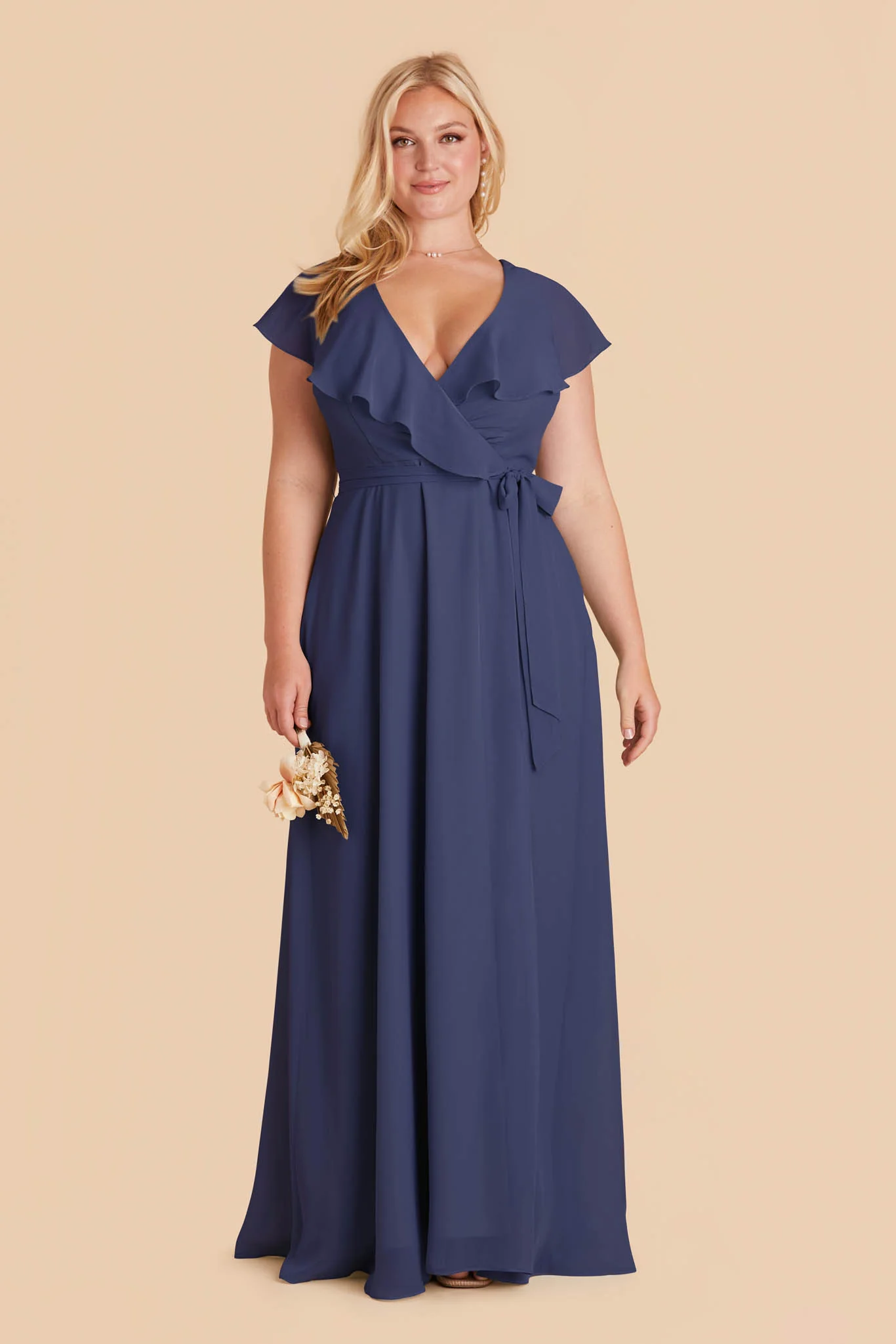 Jackson Chiffon Dress - Slate Blue - Image 6