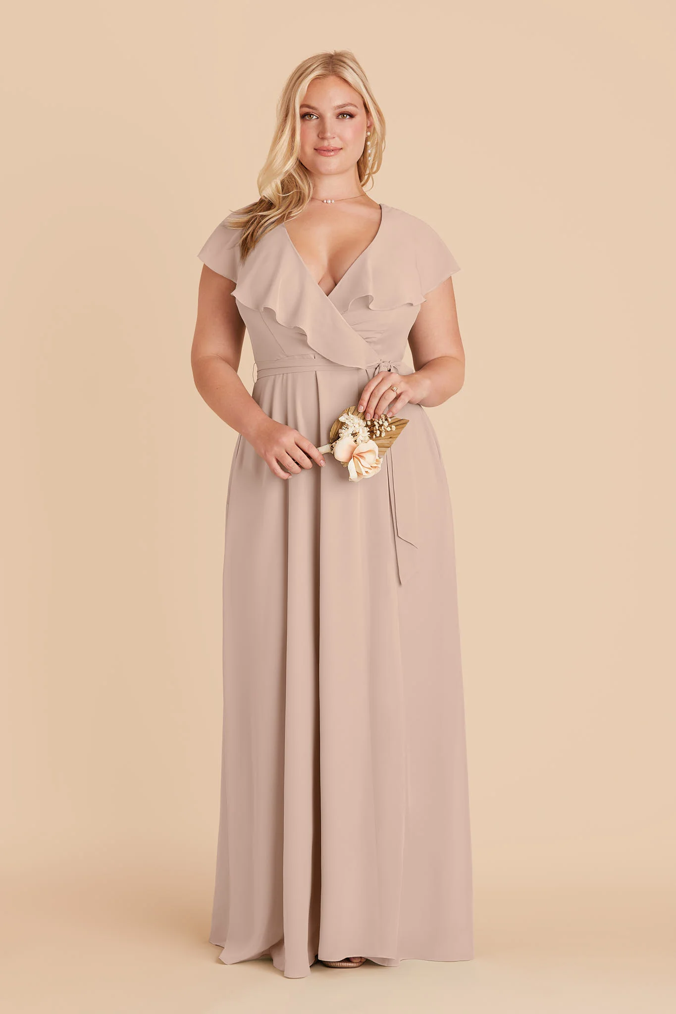 Jackson Chiffon Dress - Taupe - Image 2