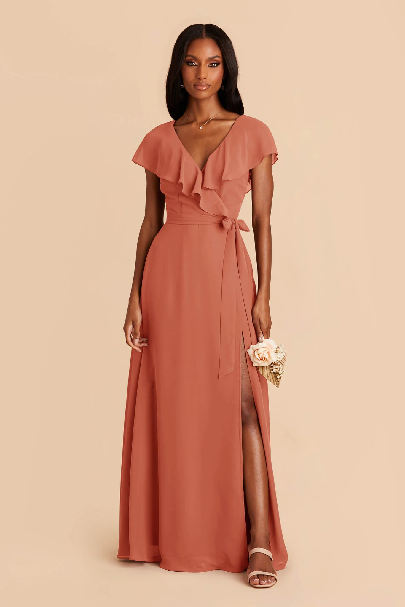 Jackson Chiffon Dress - Terracotta