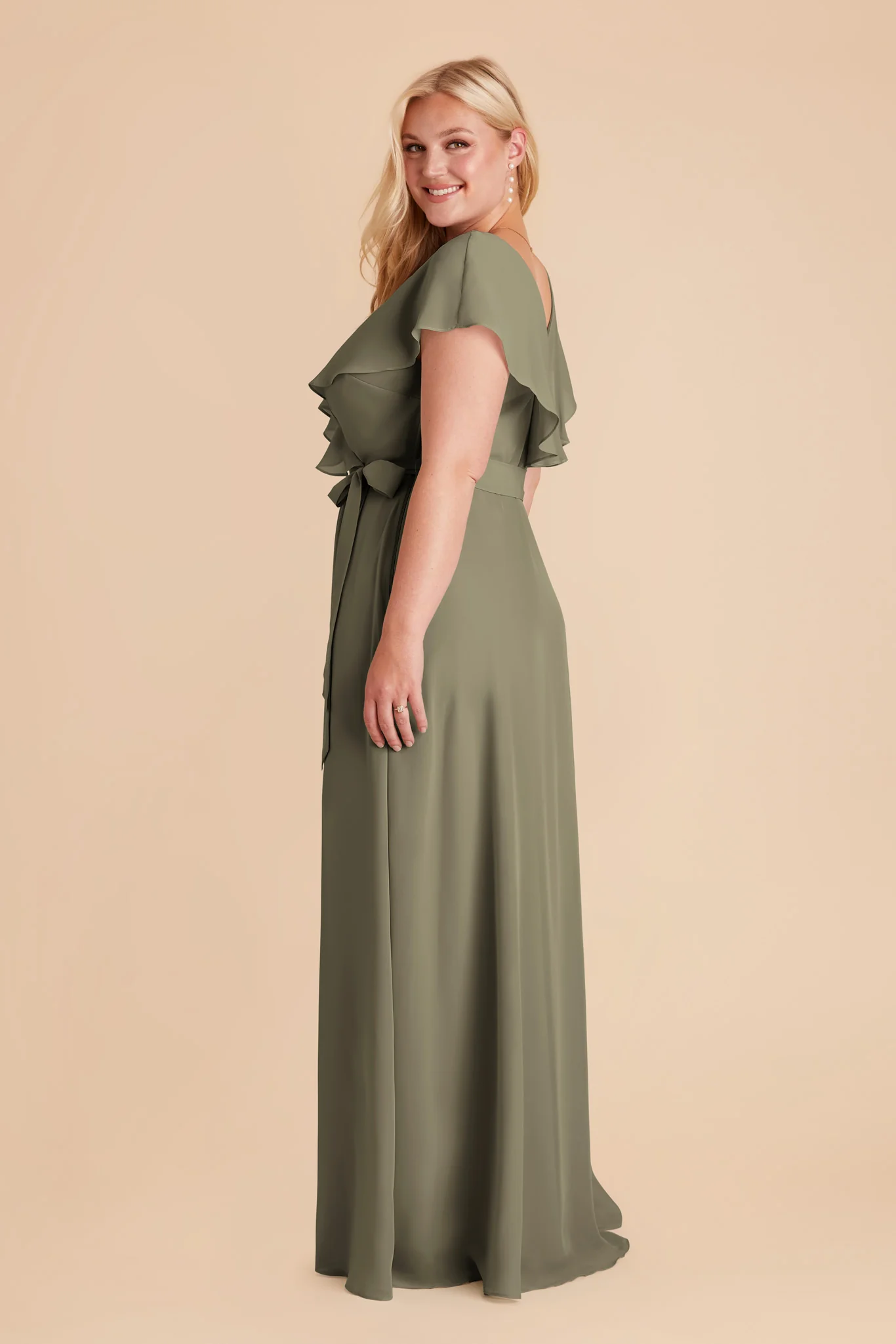 Jackson Chiffon Dress - Thyme - Image 7