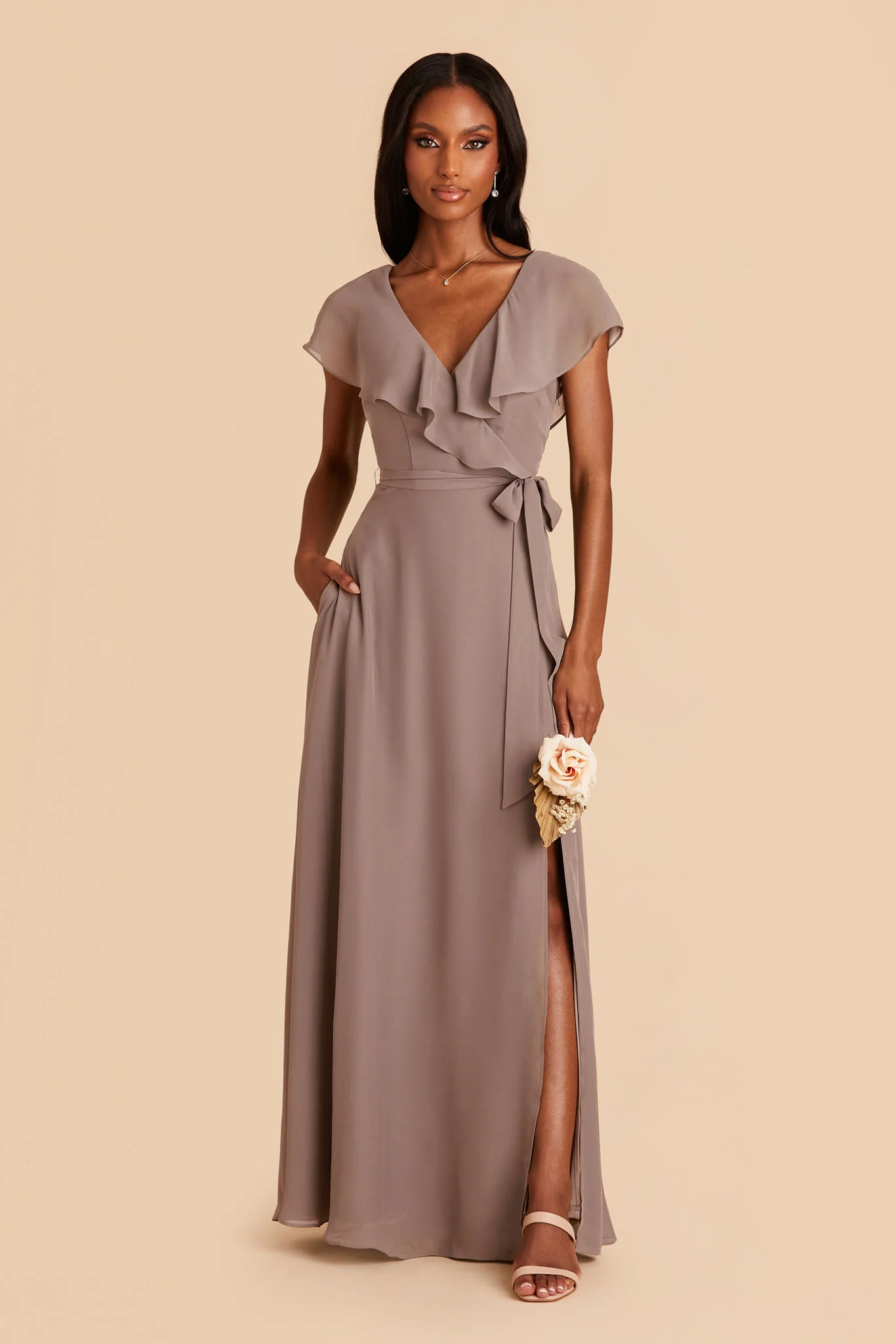 Jackson Chiffon Dress - Toffee - Image 3