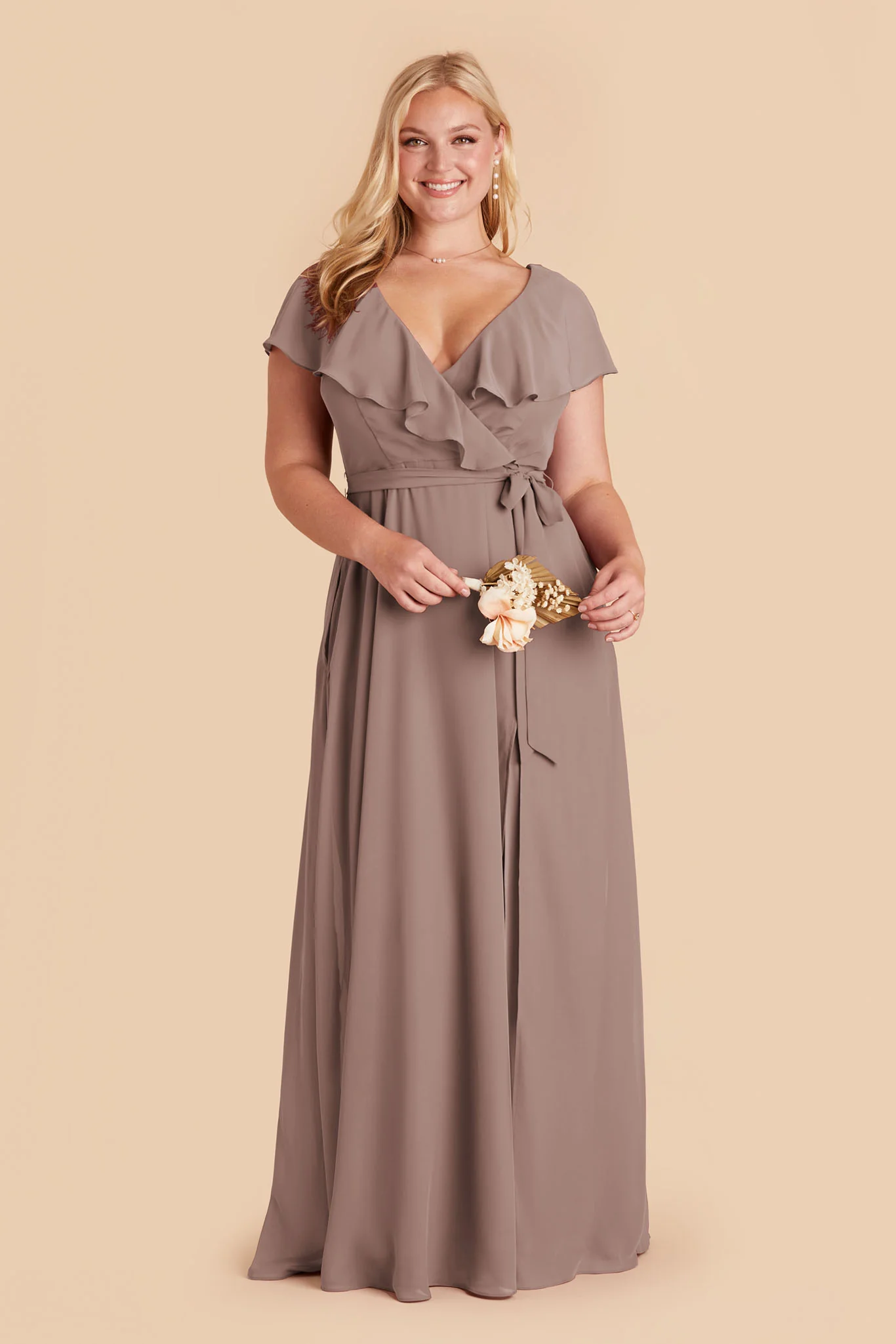 Jackson Chiffon Dress - Toffee - Image 6