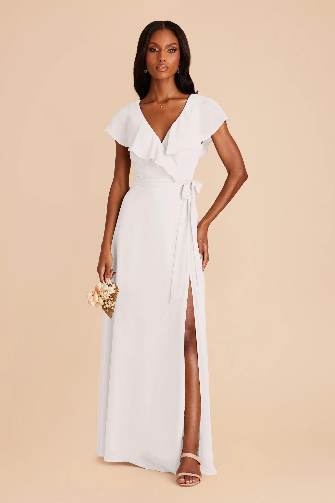 Jackson Chiffon Dress - White - Image 3