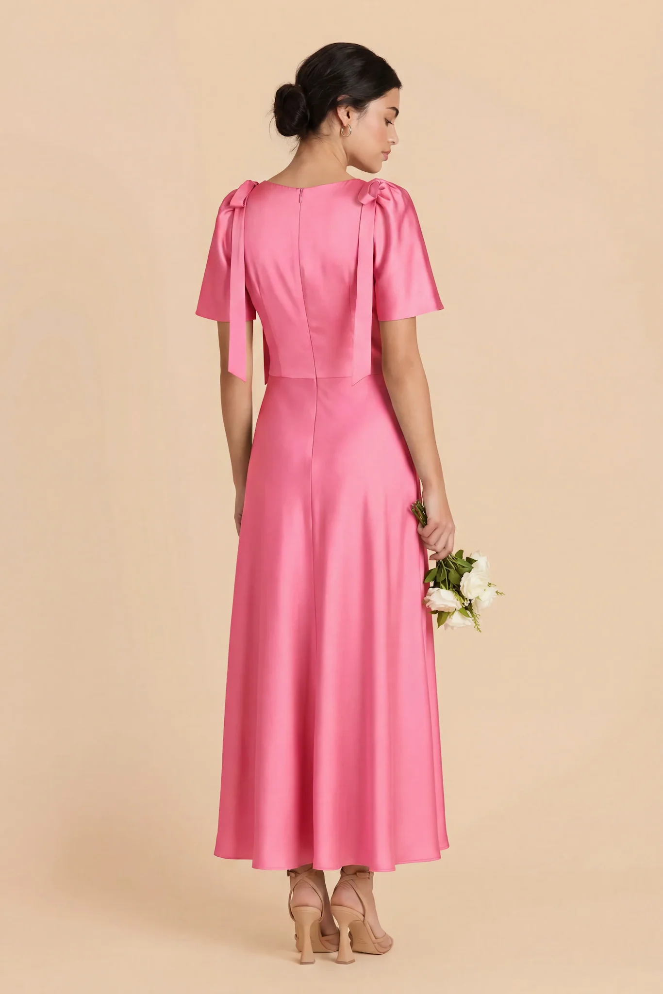 Jacqueline Matte Satin Dress - Bon Bon Pink - Image 5