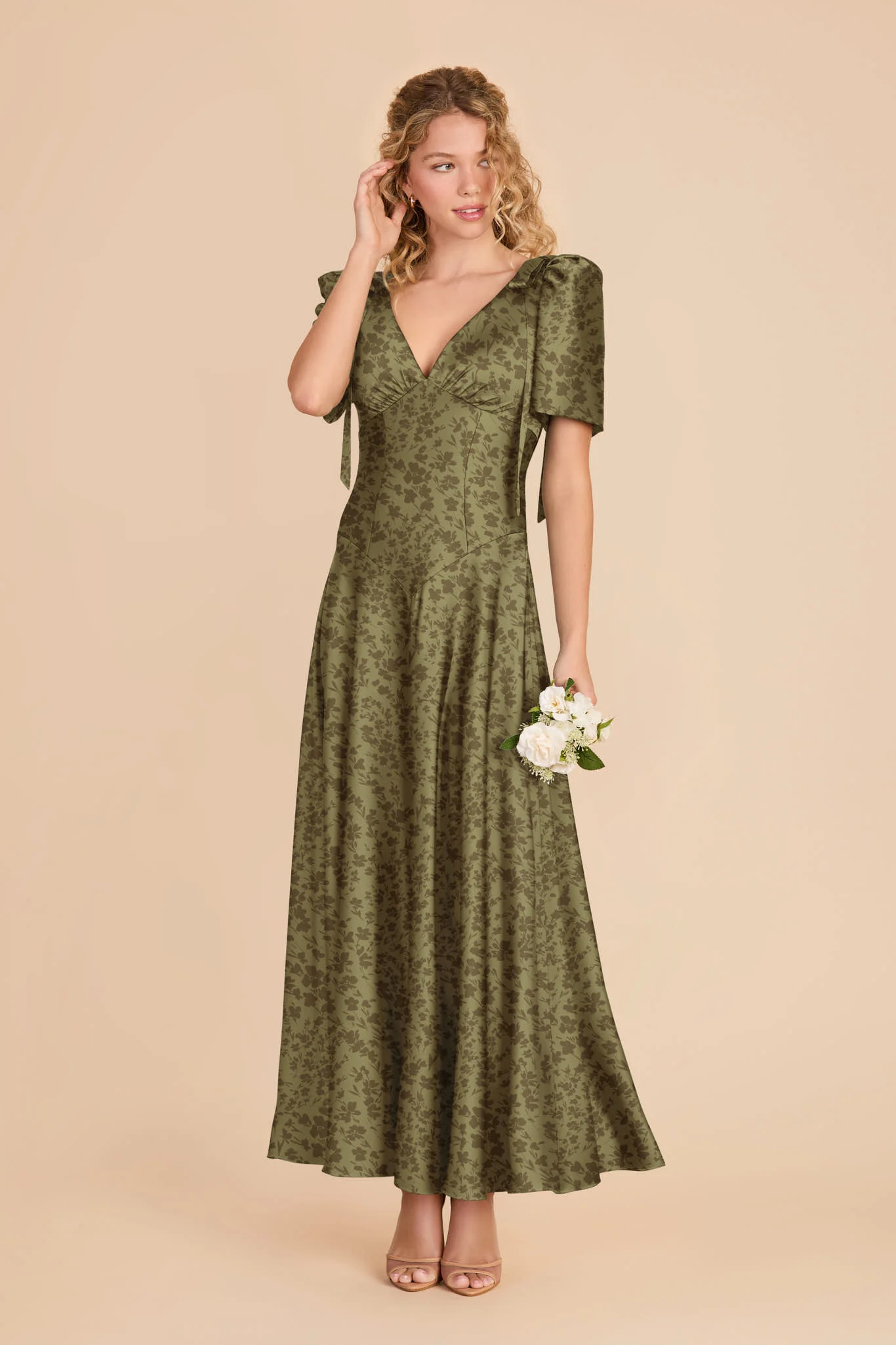 Jacqueline Matte Satin Dress - Bright Martini Dreamy Floral