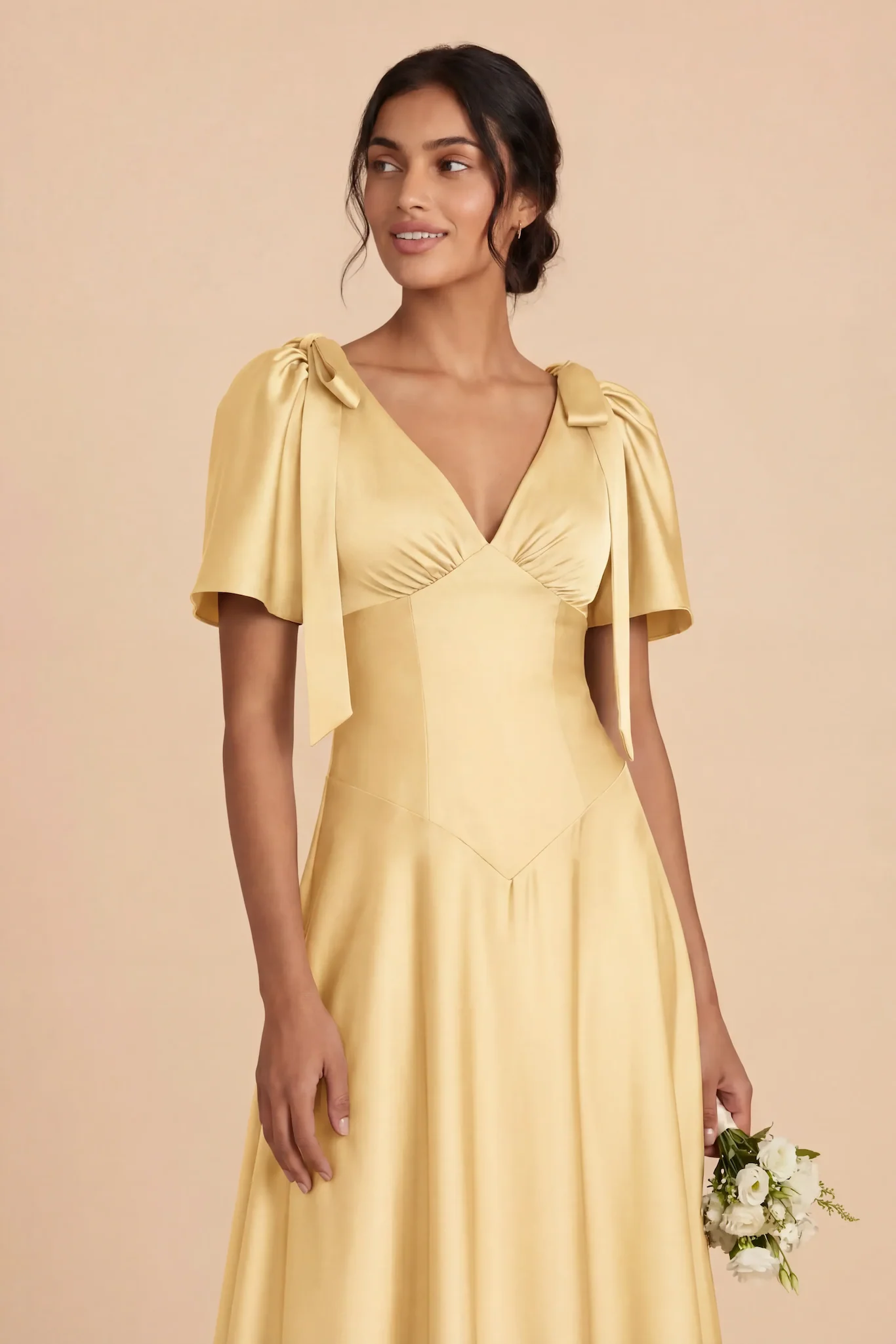 Jacqueline Matte Satin Dress - Butter - Image 4