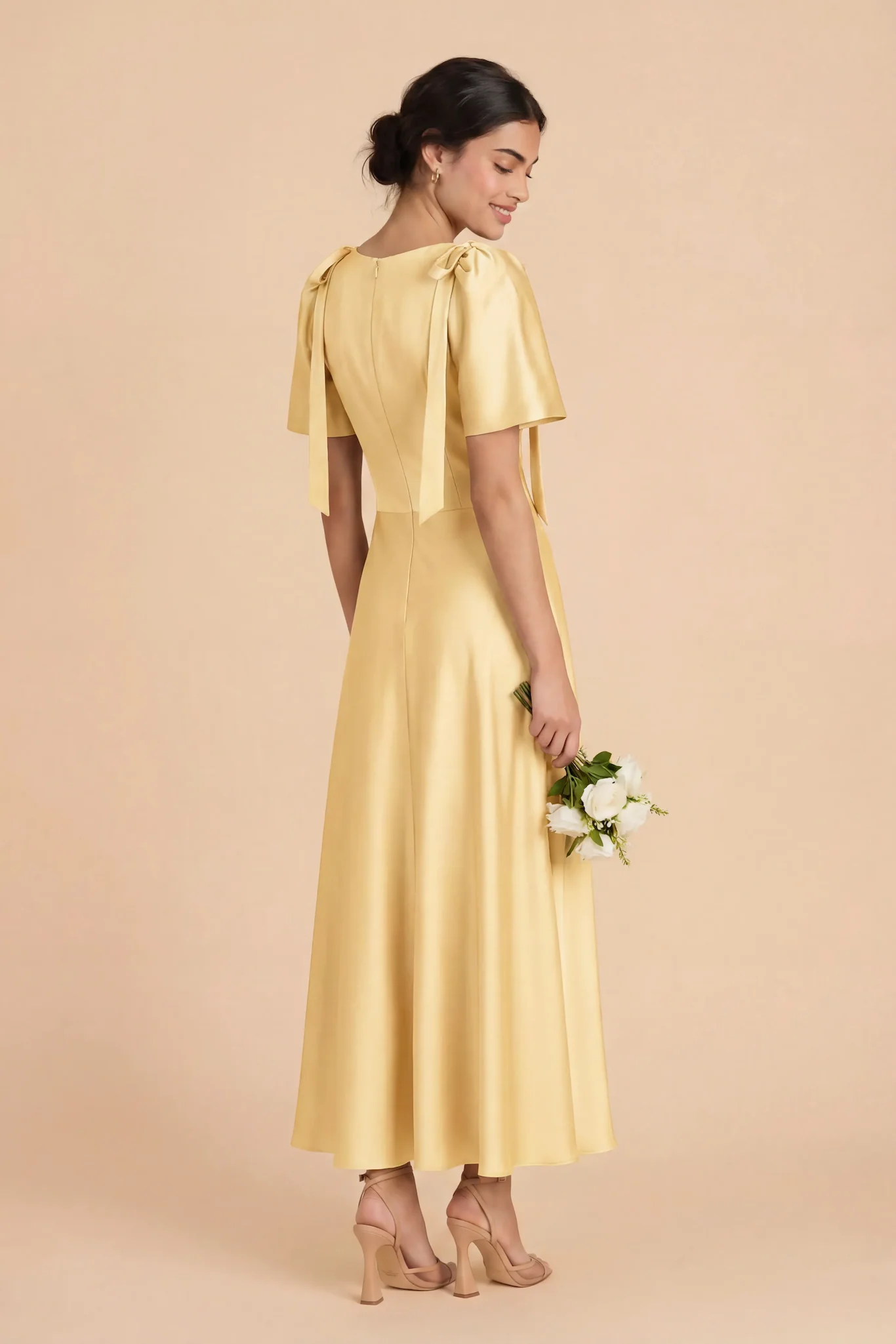 Jacqueline Matte Satin Dress - Butter - Image 5