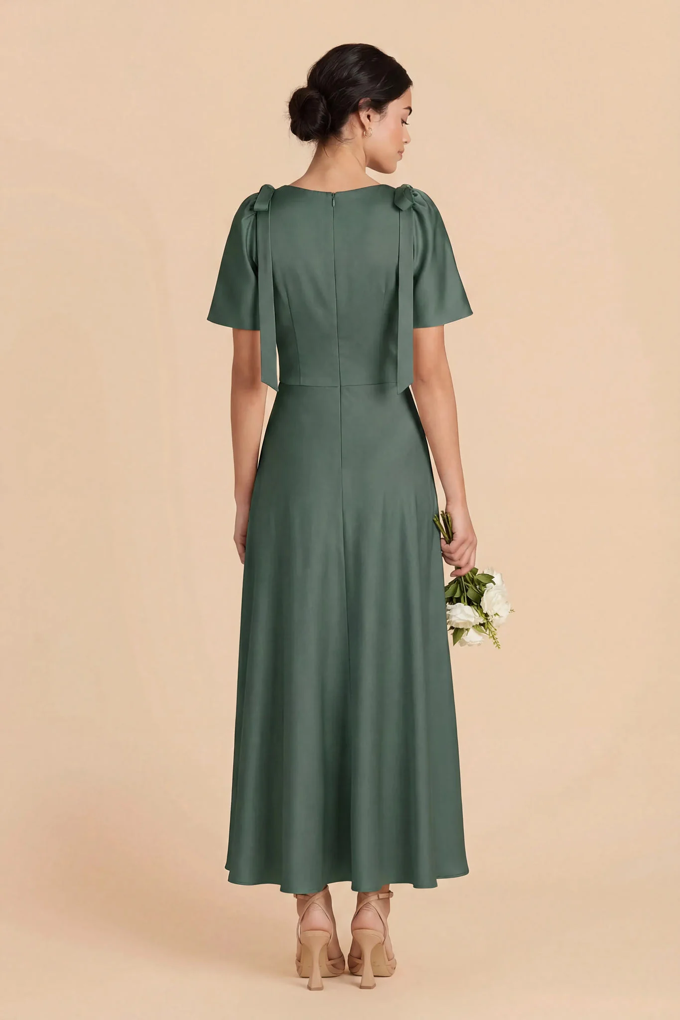 Jacqueline Matte Satin Dress - Eucalyptus - Image 5
