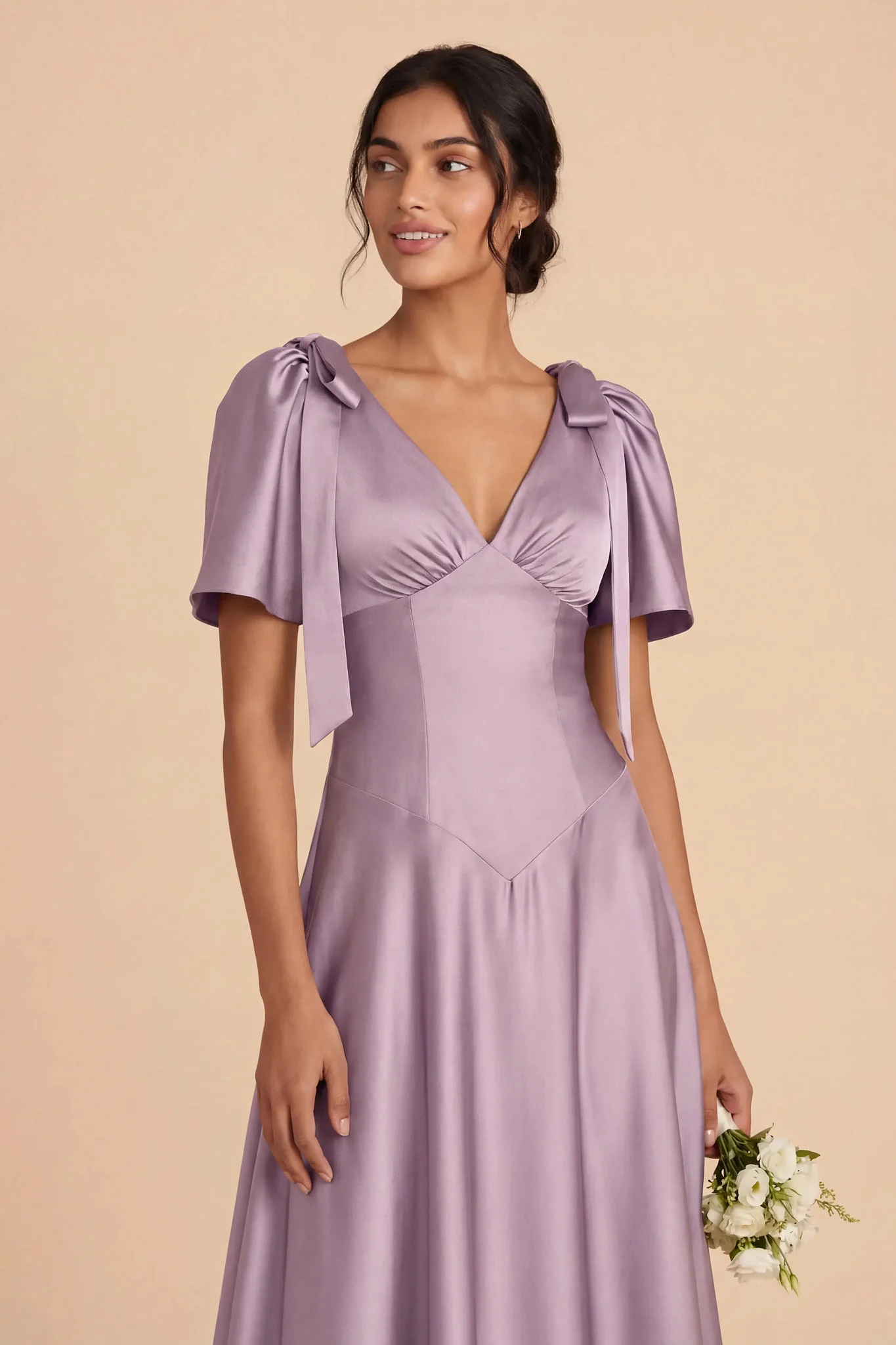 Jacqueline Matte Satin Dress - Lavender - Image 4