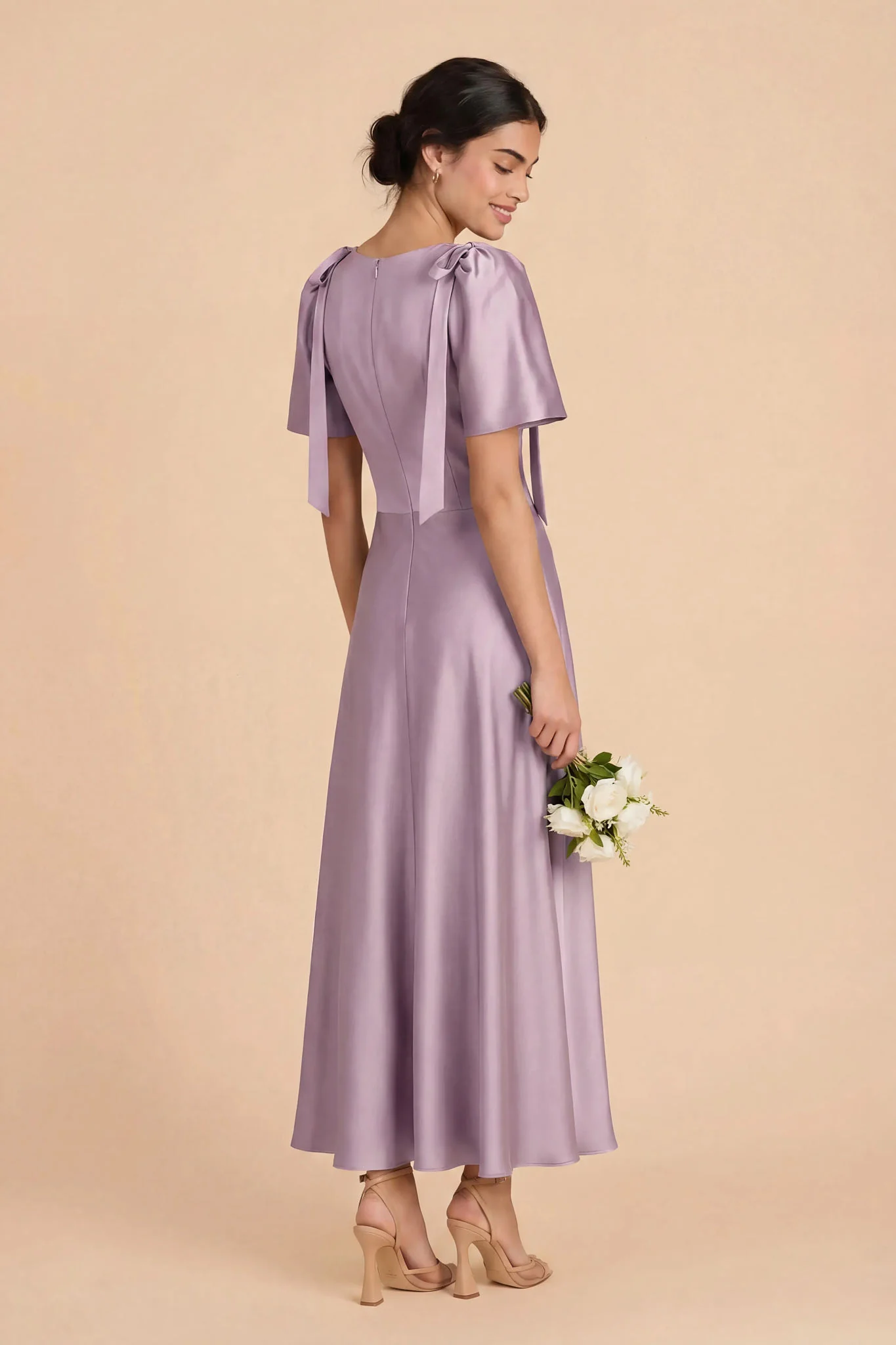 Jacqueline Matte Satin Dress - Lavender - Image 5