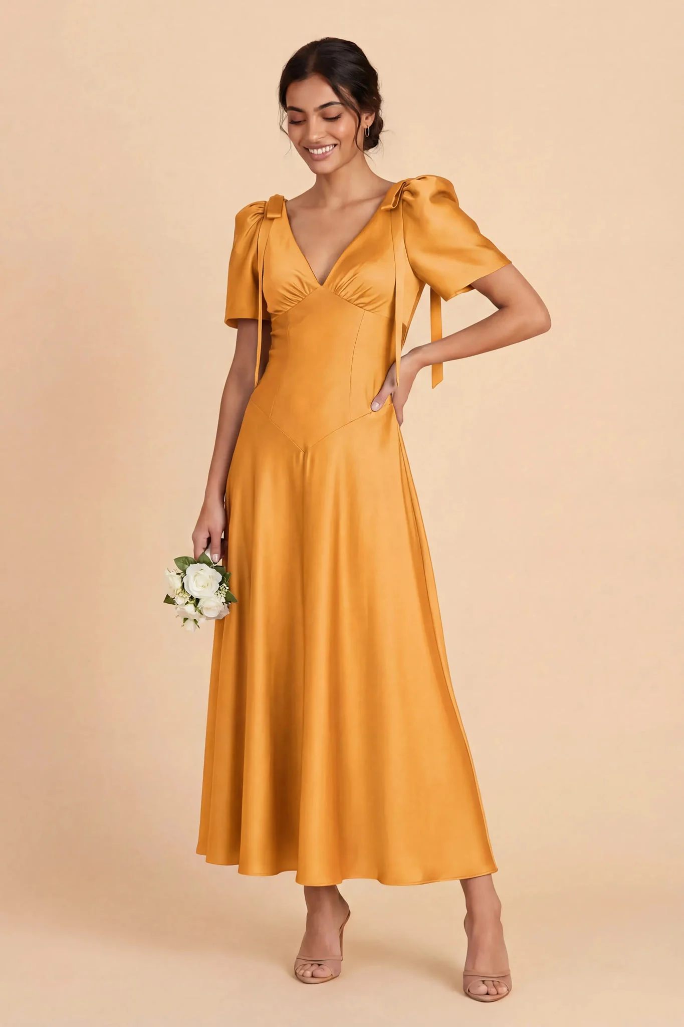 Jacqueline Matte Satin Dress - Mango - Image 2
