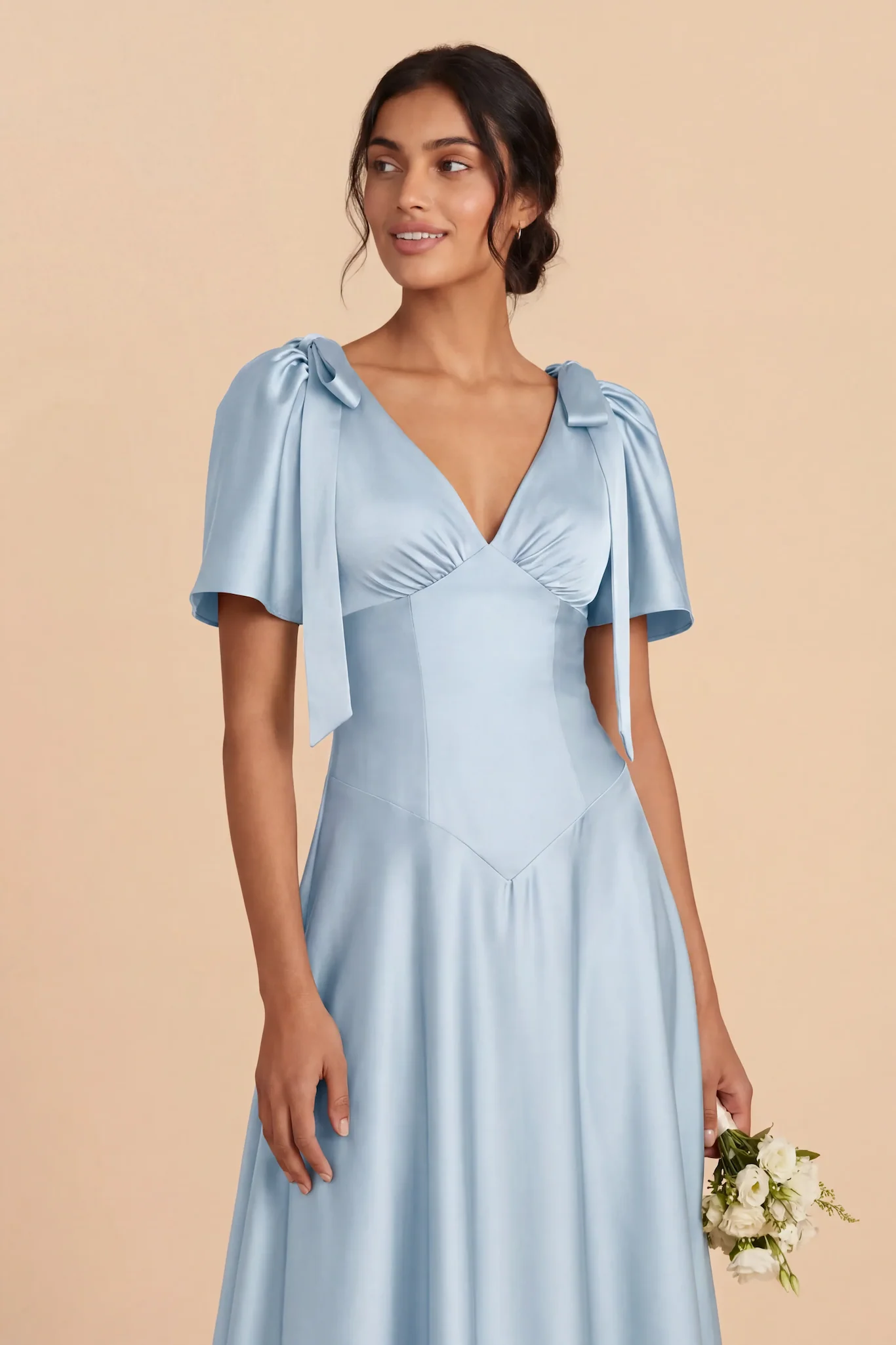 Jacqueline Matte Satin Dress - Mist Blue - Image 4