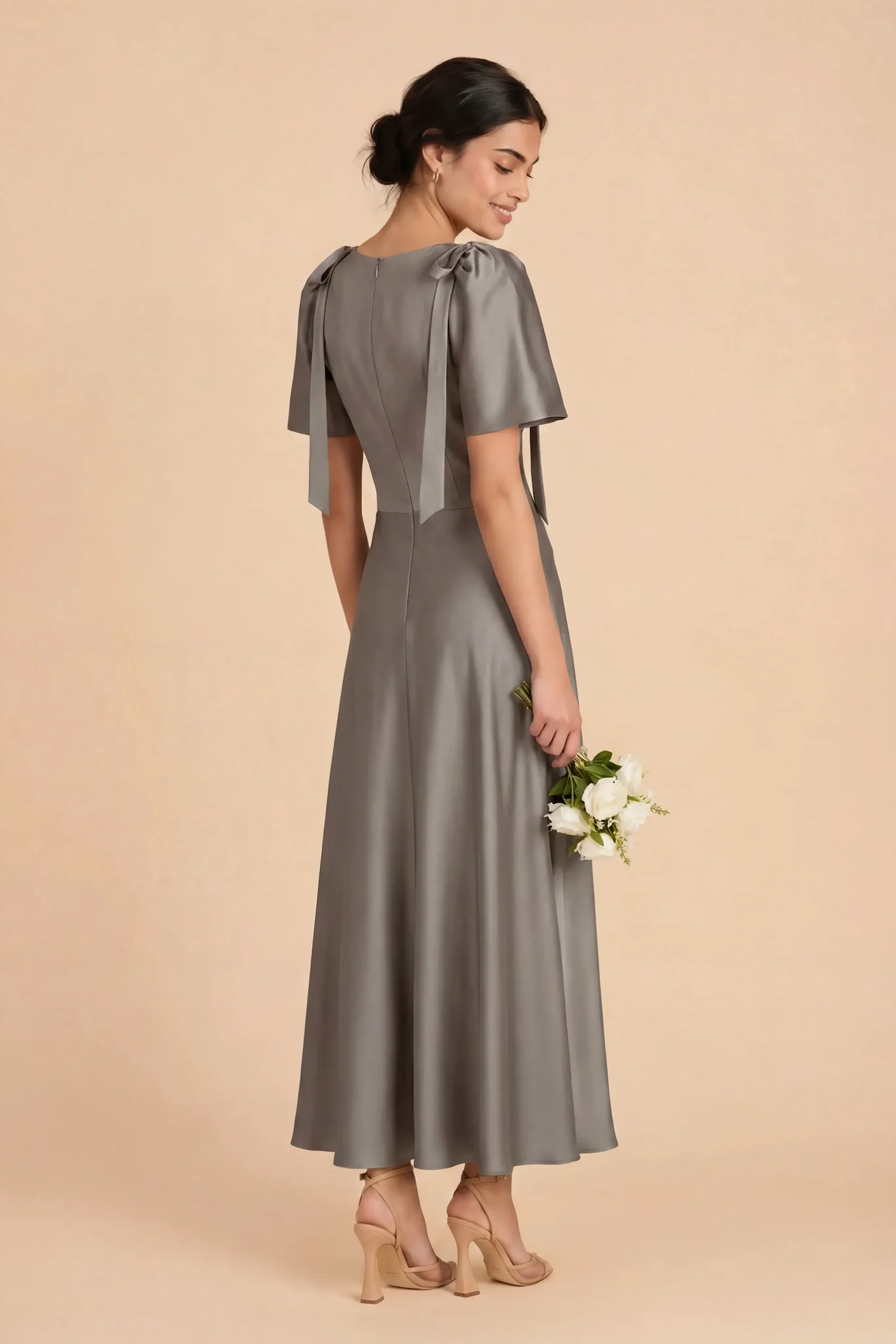 Jacqueline Matte Satin Dress - Quartz - Image 5