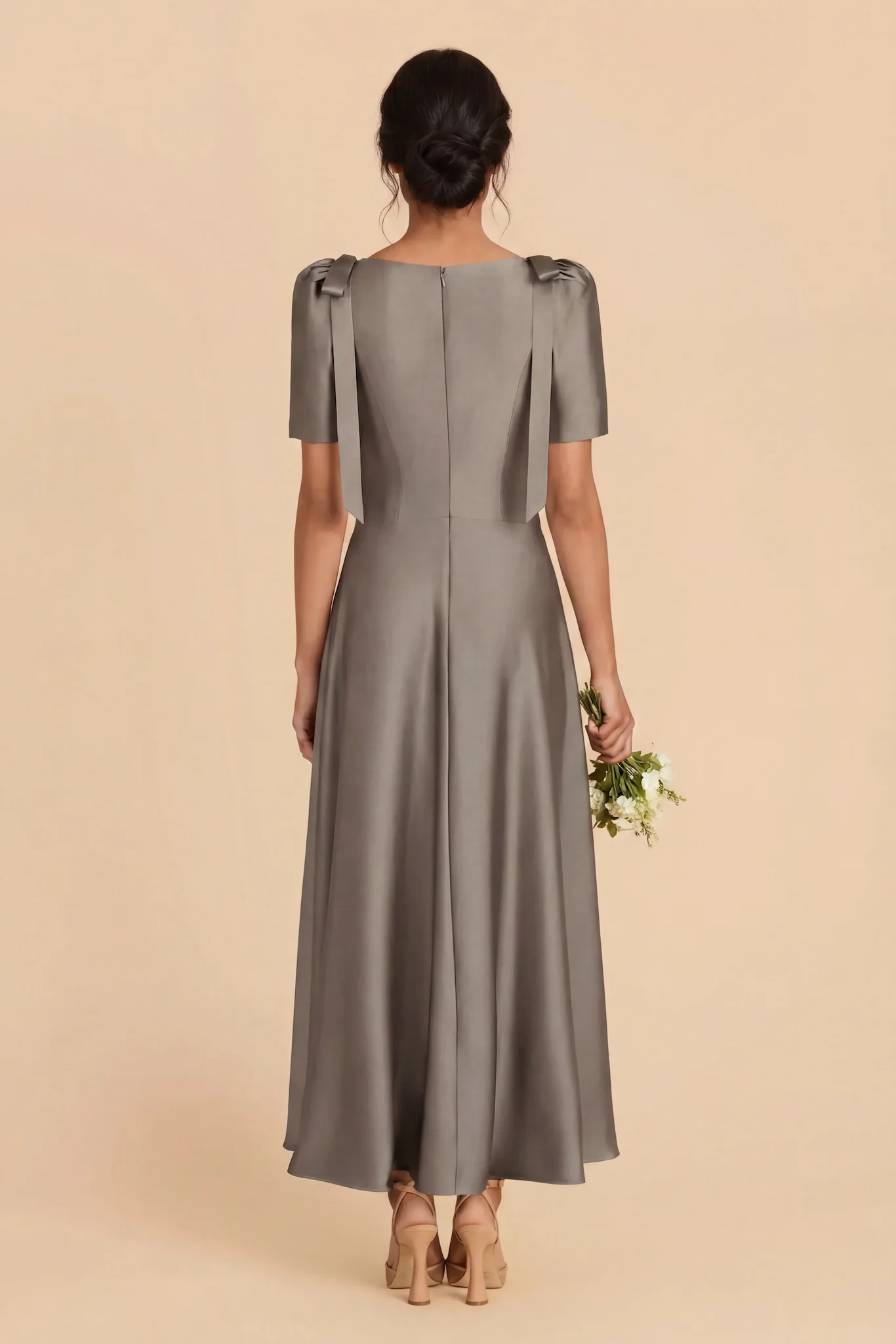 Jacqueline Matte Satin Dress - Quartz - Image 6