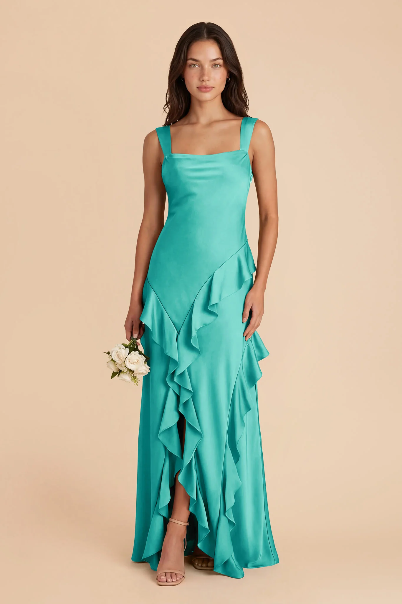 Jana Matte Satin Dress - Aquamarine