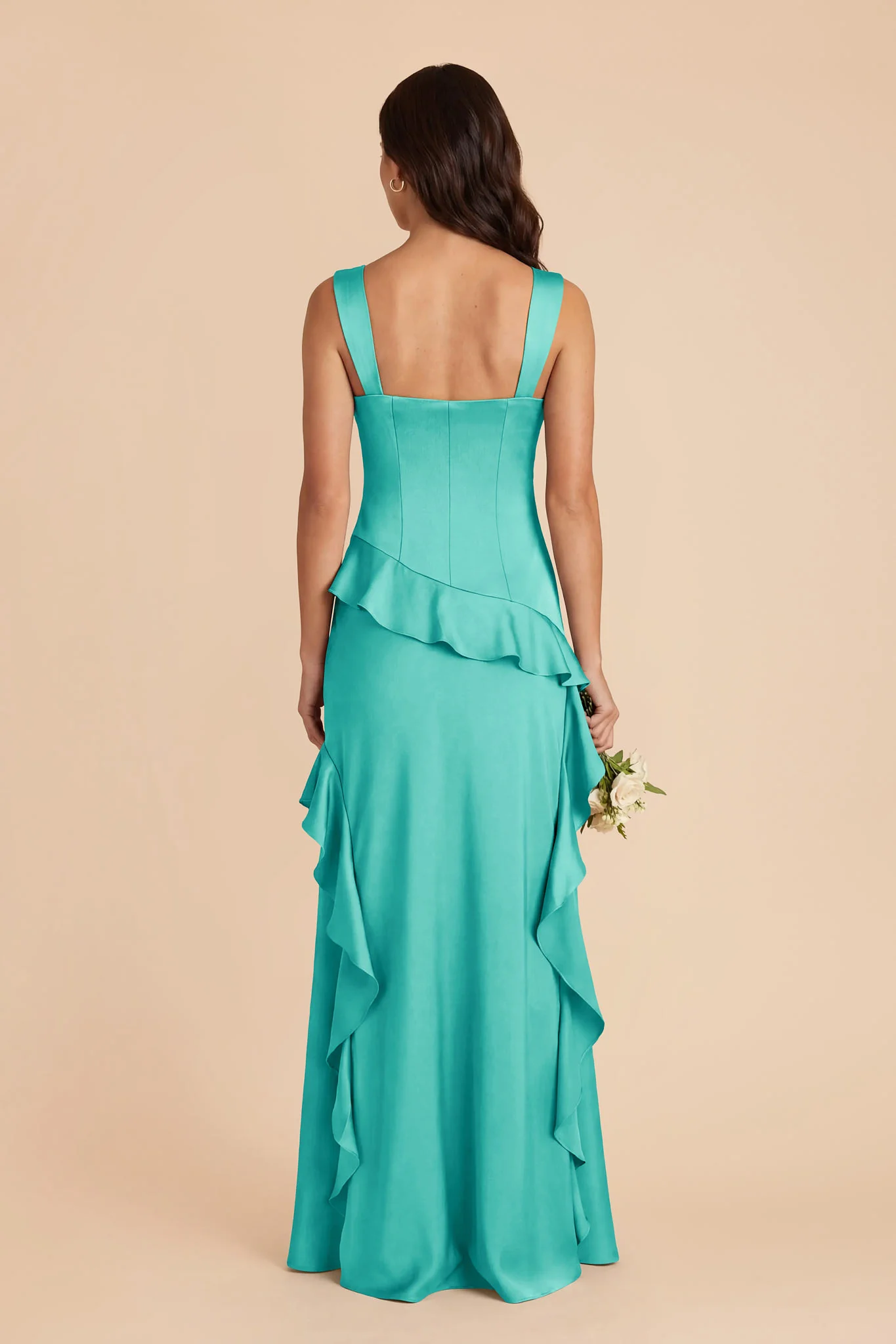 Jana Matte Satin Dress - Aquamarine - Image 5