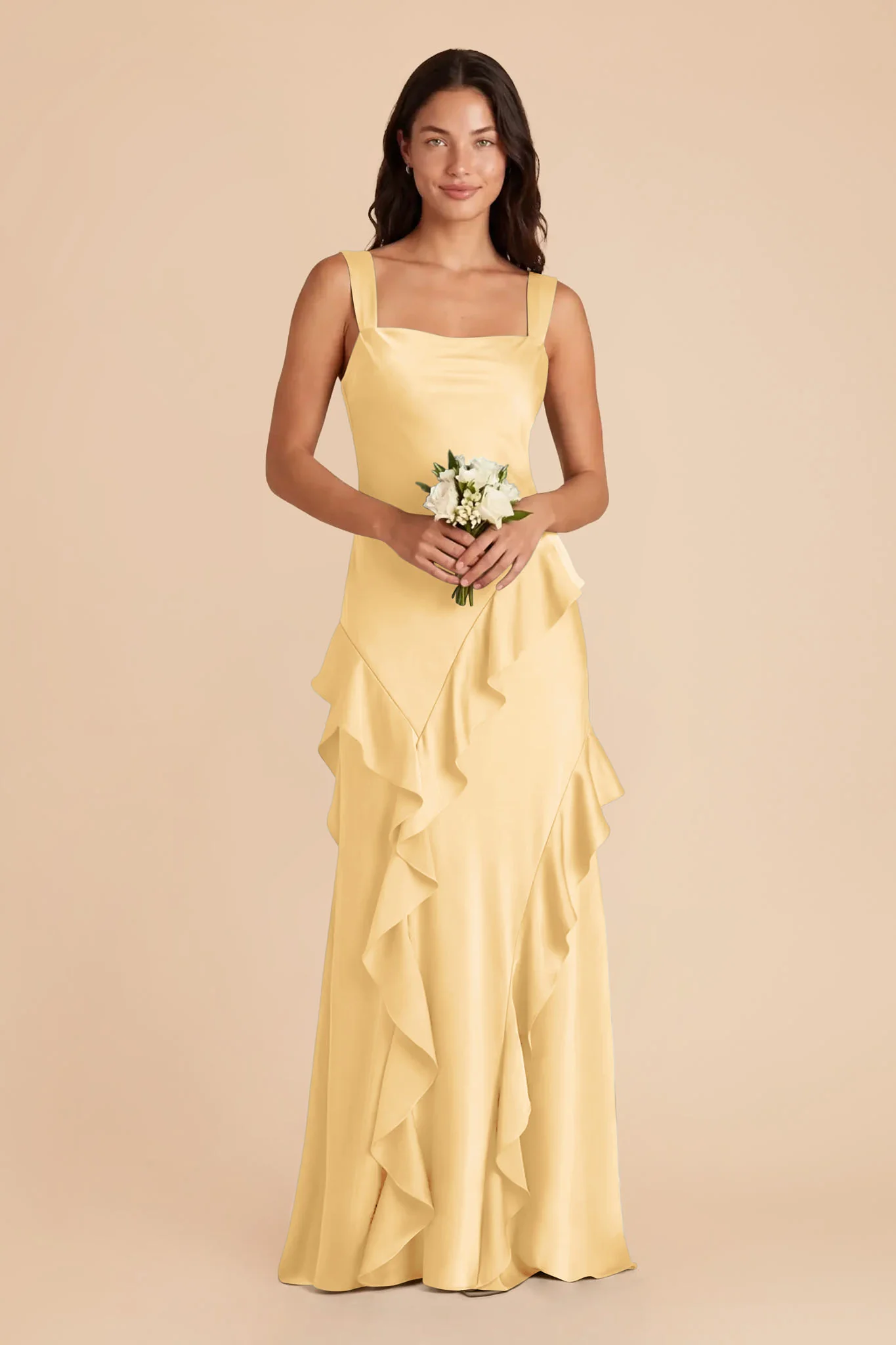 Jana Matte Satin Dress - Butter - Image 2