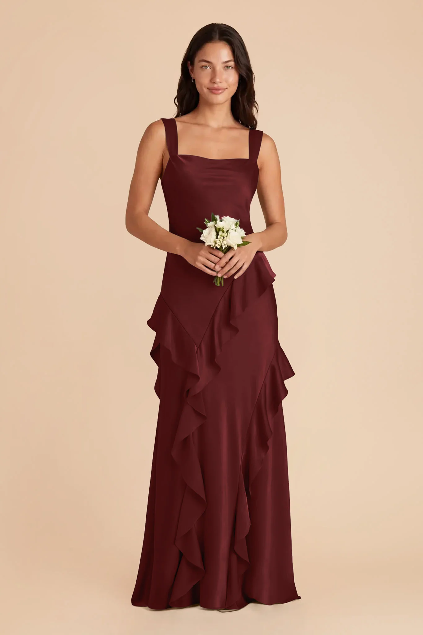 Jana Matte Satin Dress - Cabernet - Image 2