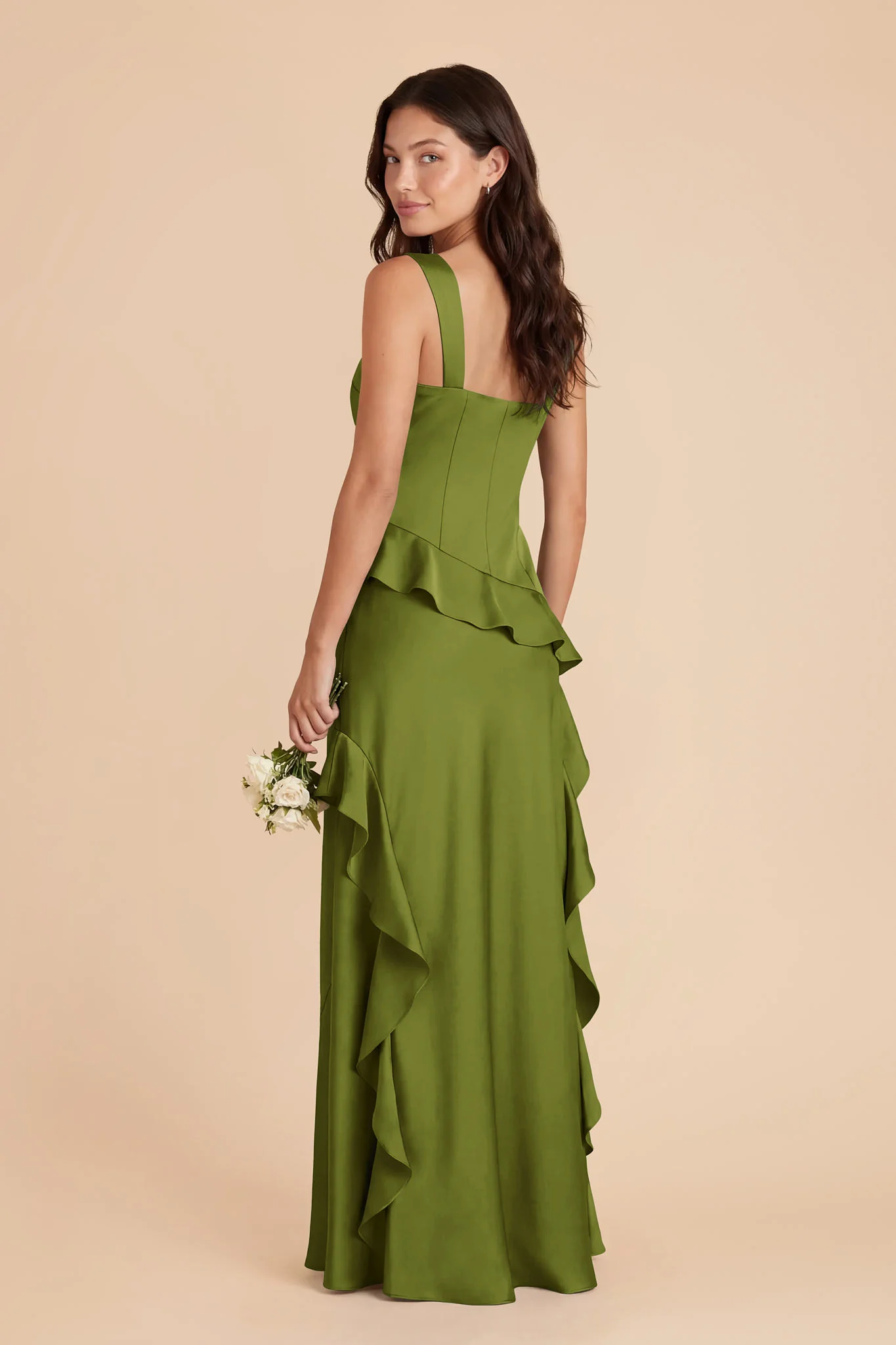 Jana Matte Satin Dress - Cactus - Image 4
