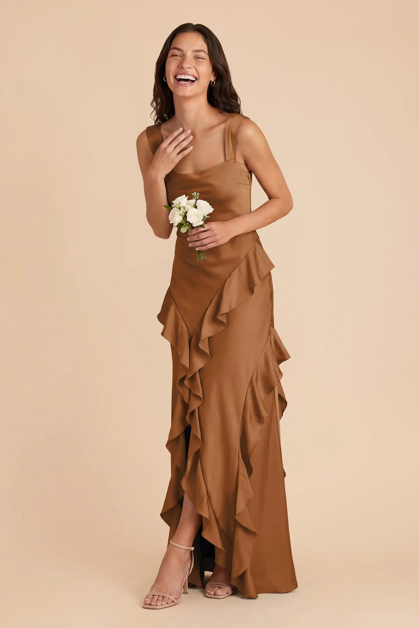 Jana Matte Satin Dress - Copper - Image 3