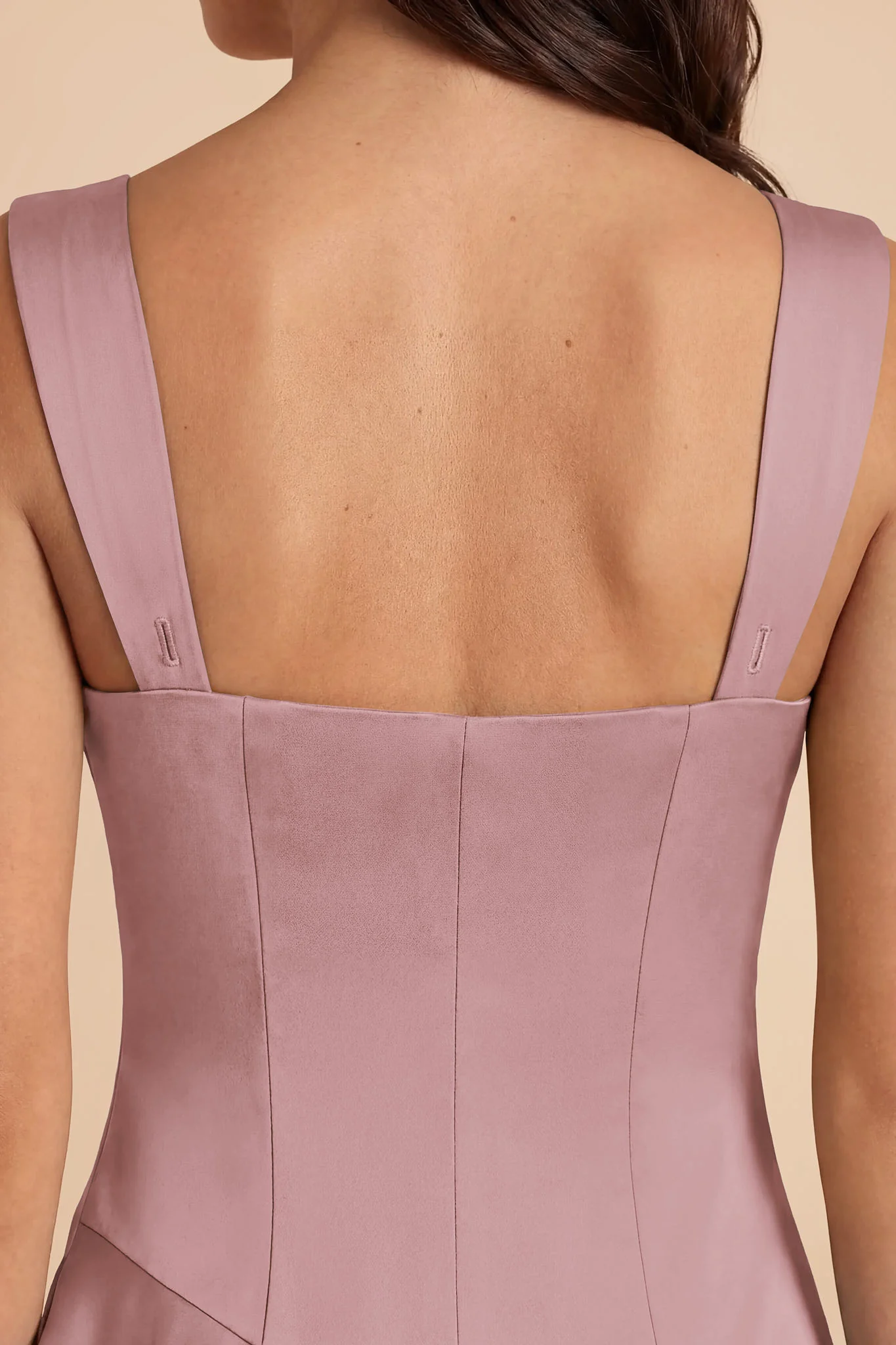 Jana Matte Satin Dress - Dark Mauve - Image 6