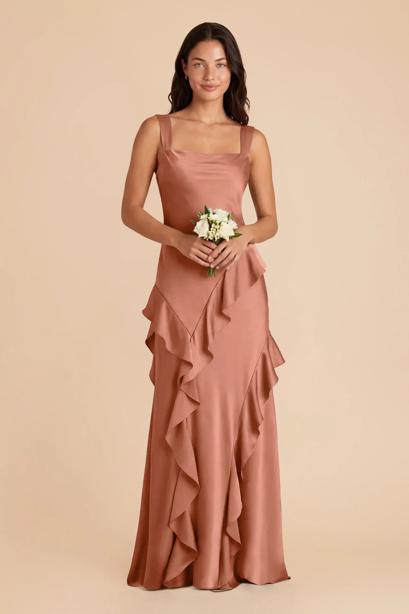 Jana Matte Satin Dress - Desert Rose - Image 2