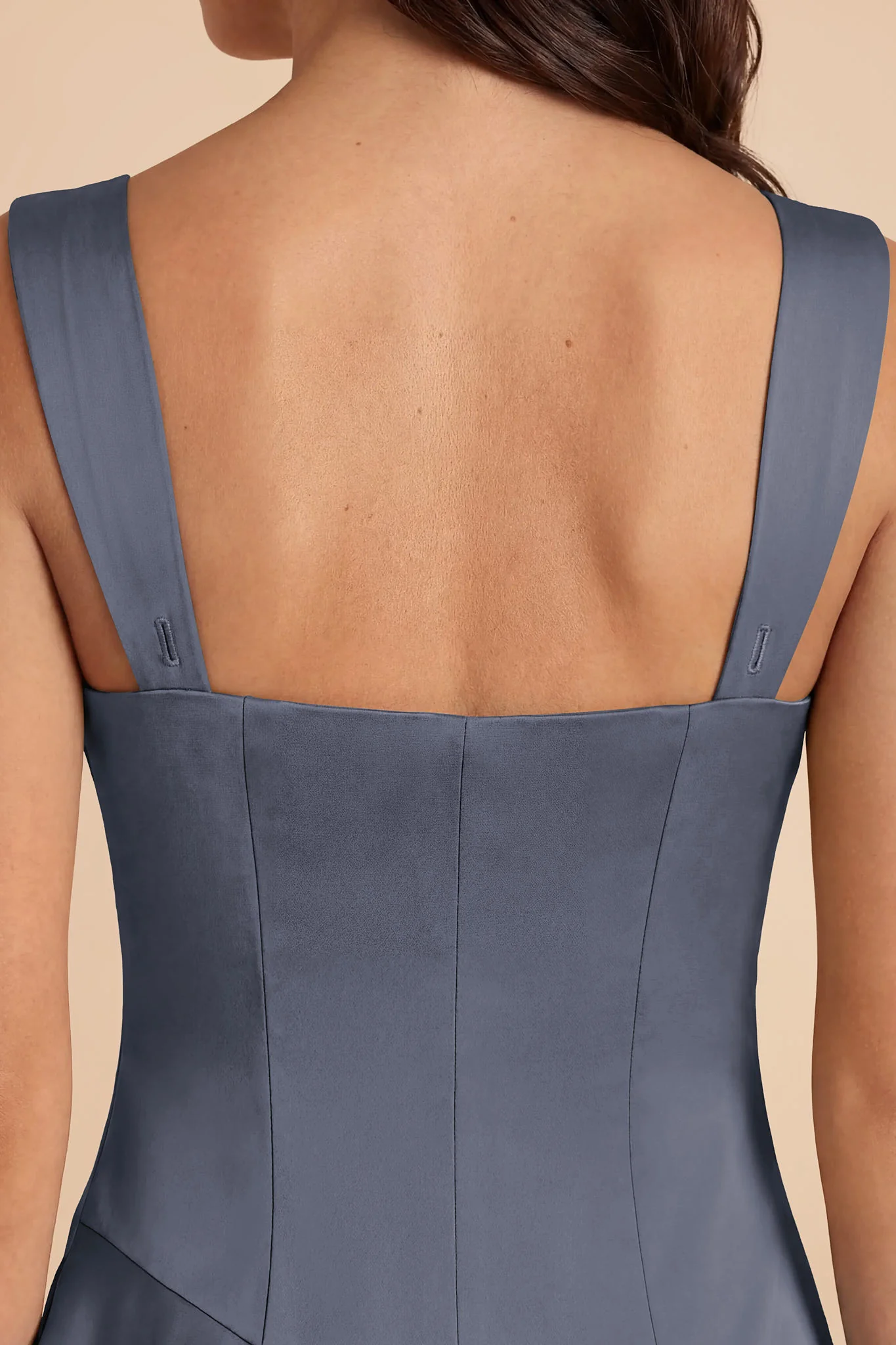 Jana Matte Satin Dress - Dusk Blue - Image 6