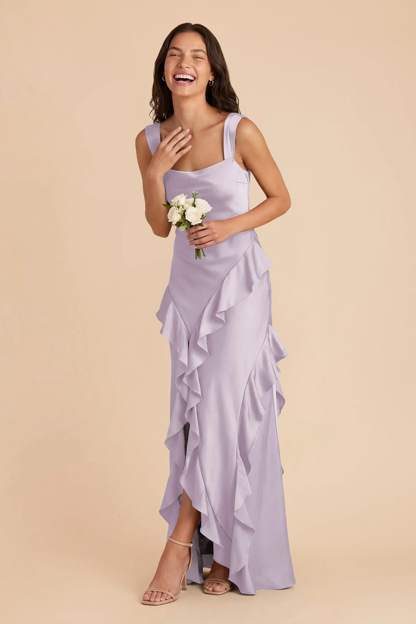 Jana Matte Satin Dress - Dusty Lilac - Image 3