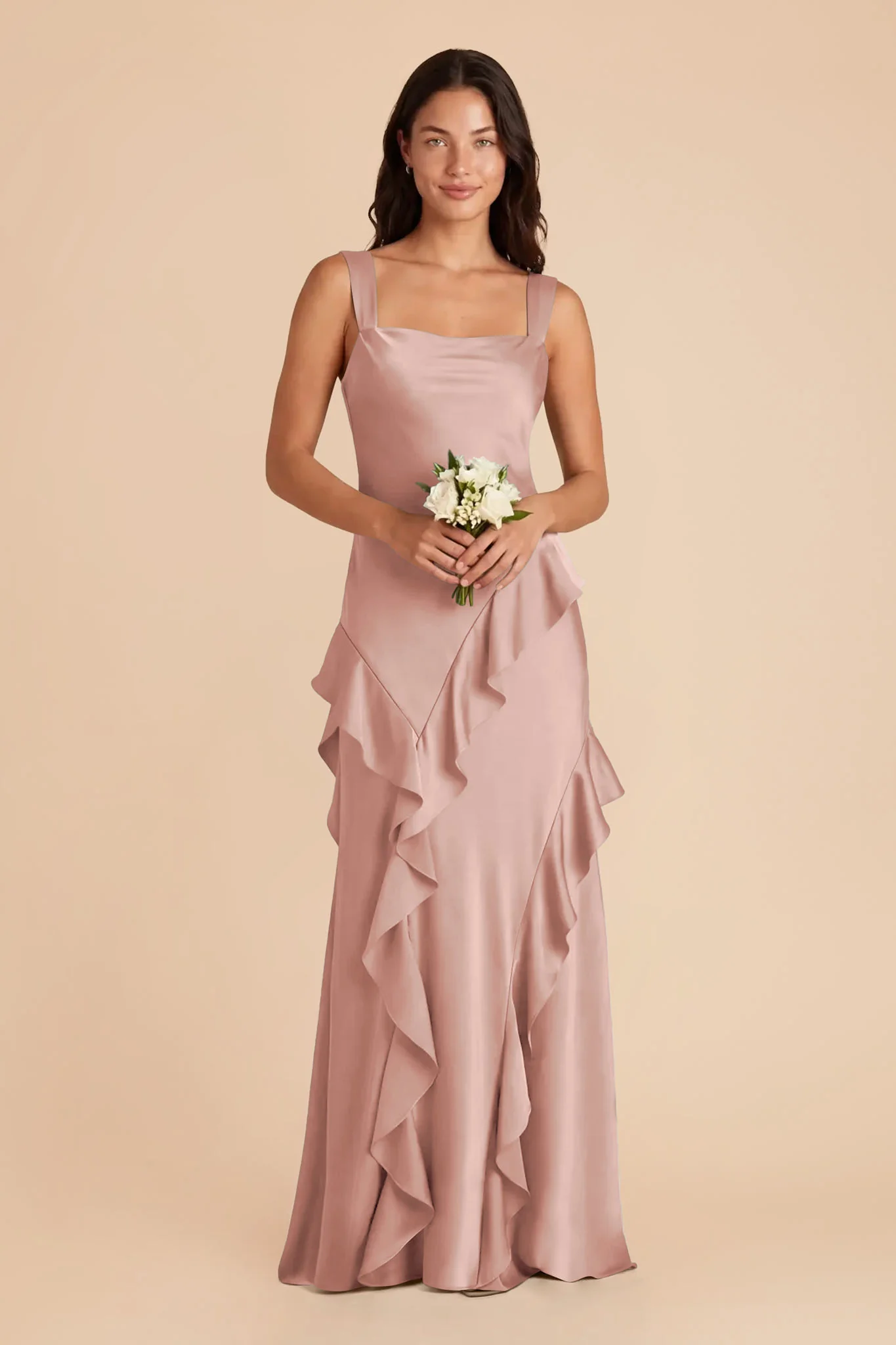 Jana Matte Satin Dress - English Rose - Image 2