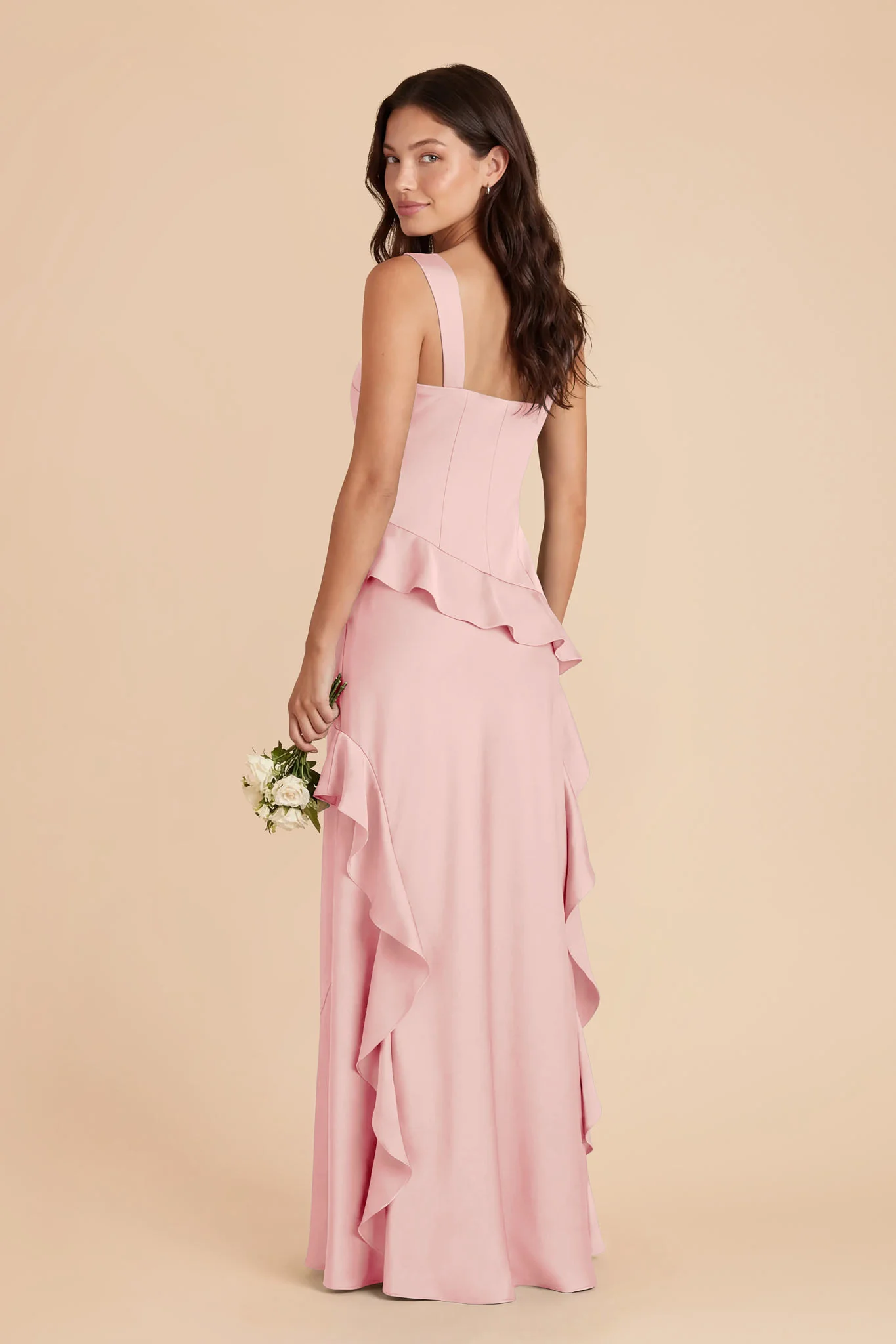 Jana Matte Satin Dress - Fondant Pink - Image 4