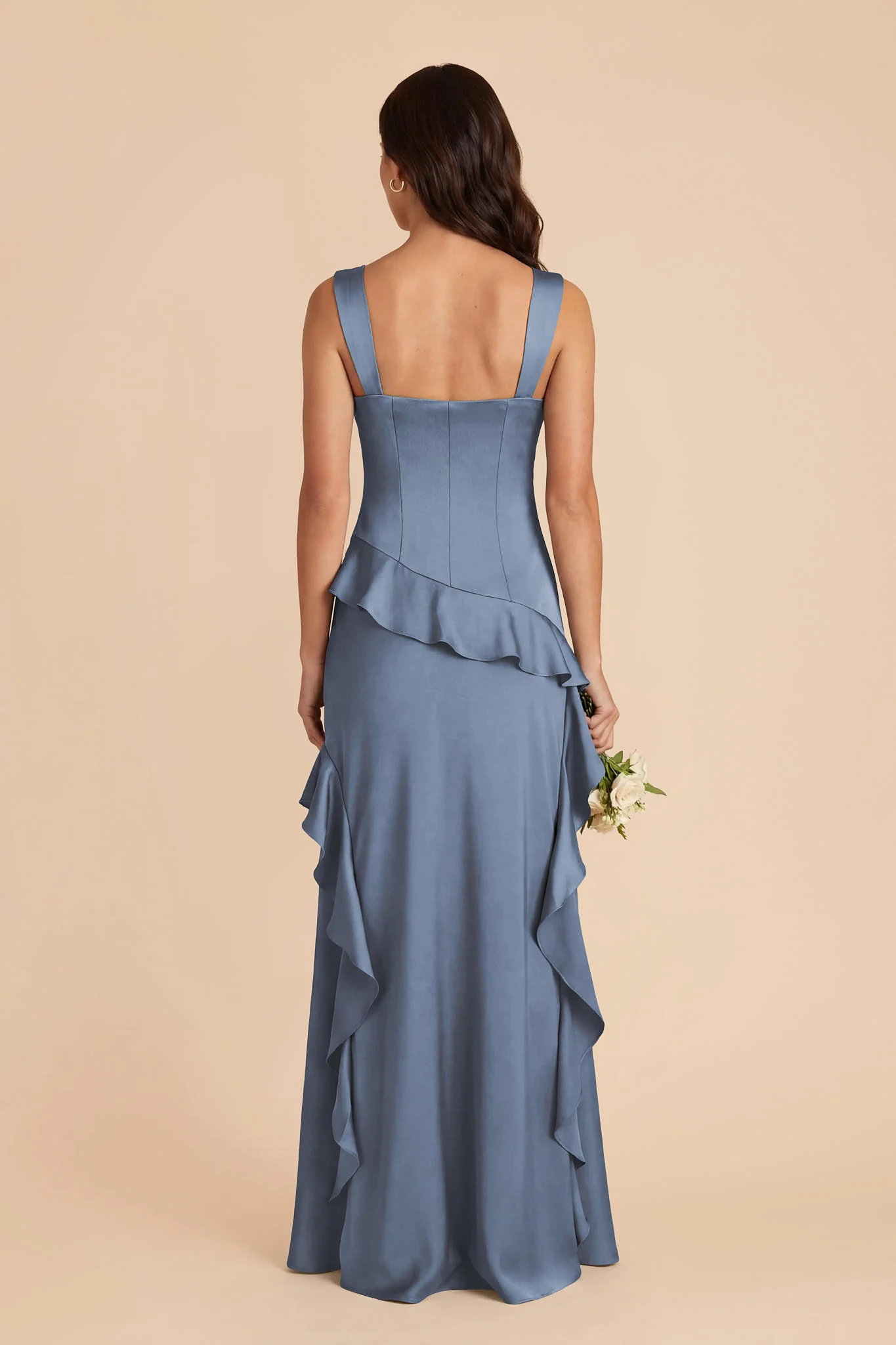 Jana Matte Satin Dress - French Blue - Image 5