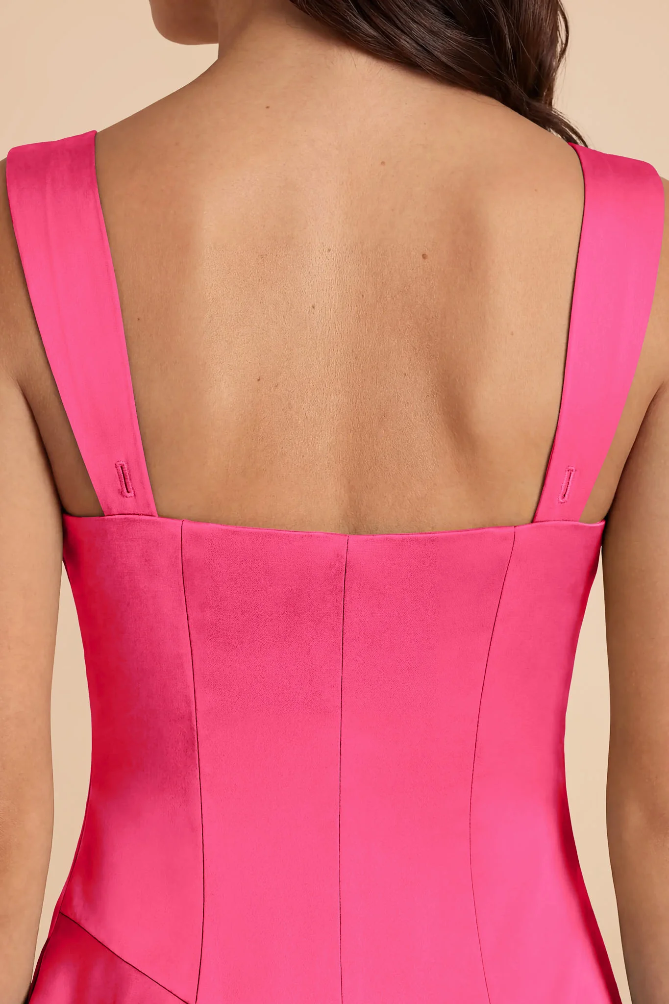Jana Matte Satin Dress - Fuchsia - Image 6