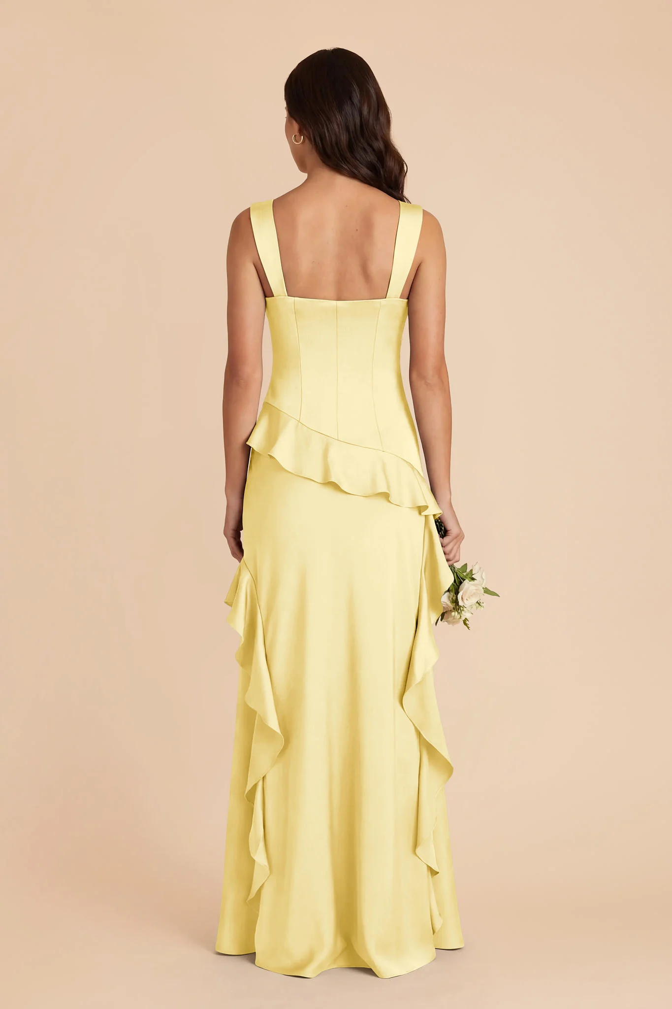 Jana Matte Satin Dress - Lemon Sorbet - Image 5