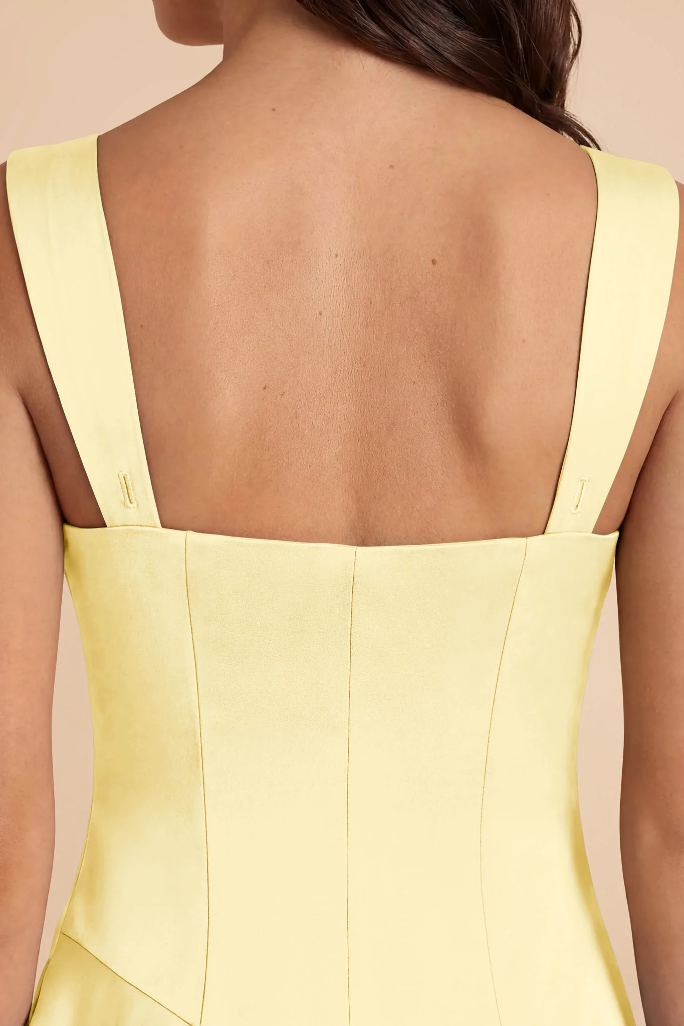 Jana Matte Satin Dress - Lemon Sorbet - Image 6
