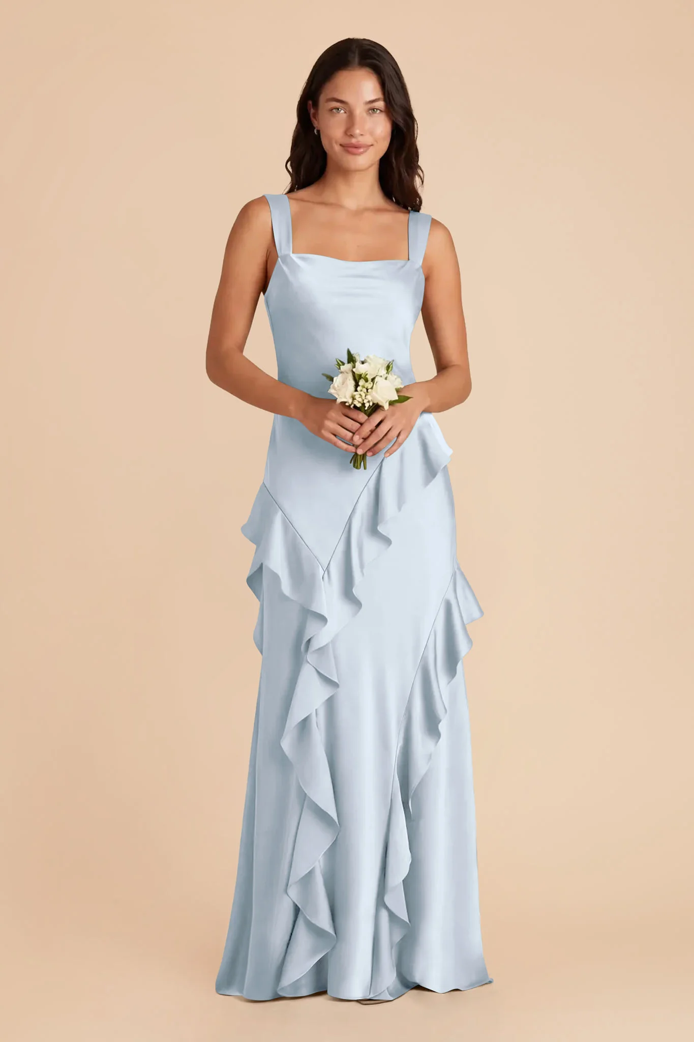 Jana Matte Satin Dress - Mist Blue - Image 2