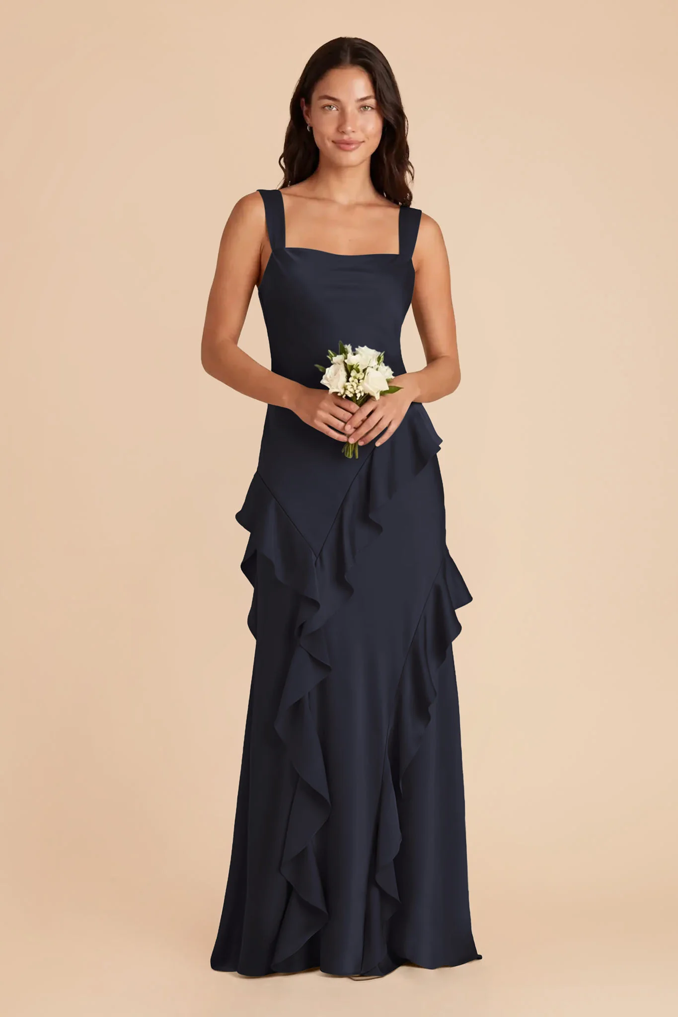 Jana Matte Satin Dress - Navy - Image 2
