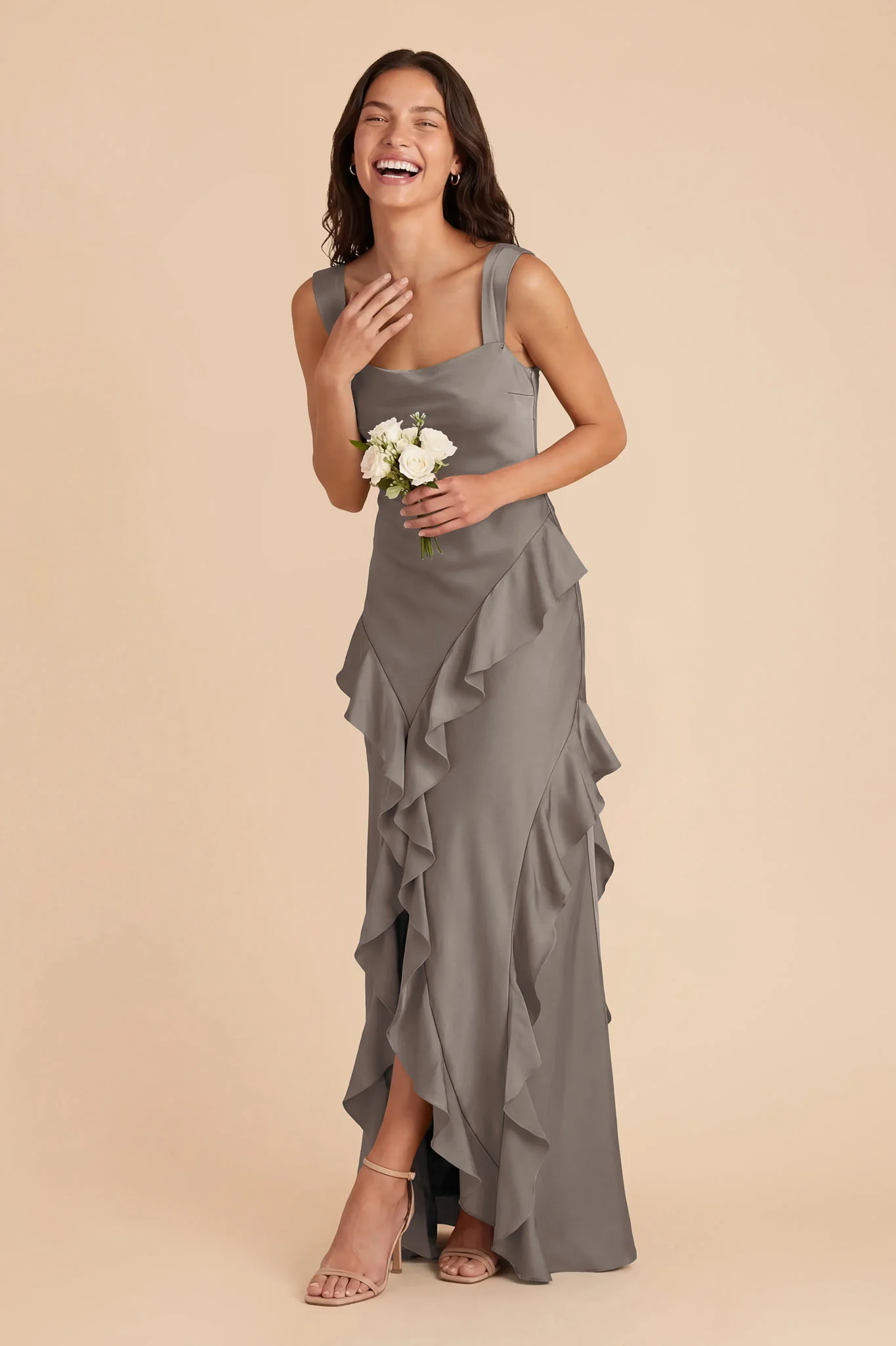 Jana Matte Satin Dress - Quartz - Image 3