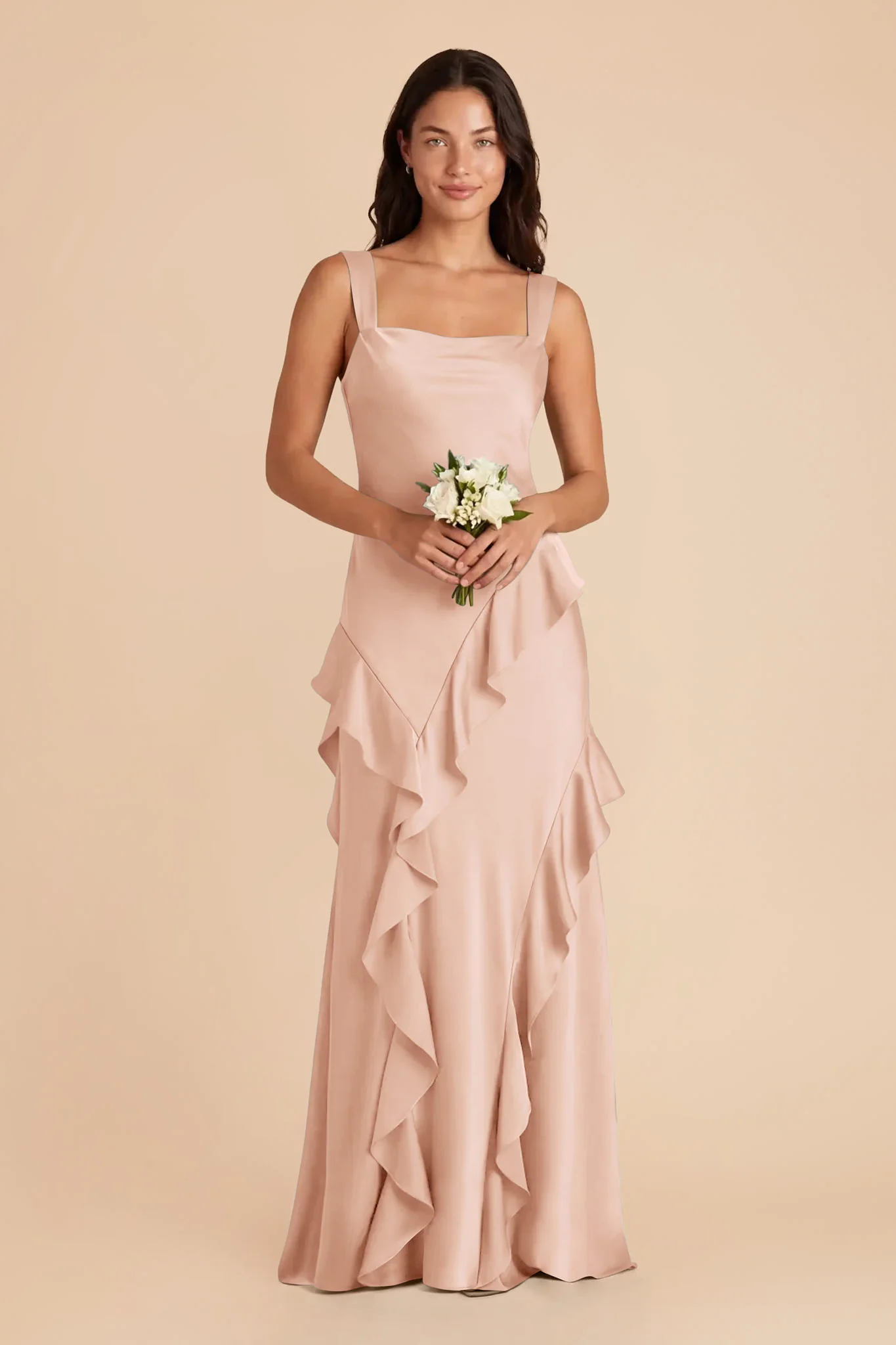 Jana Matte Satin Dress - Rose Gold - Image 2