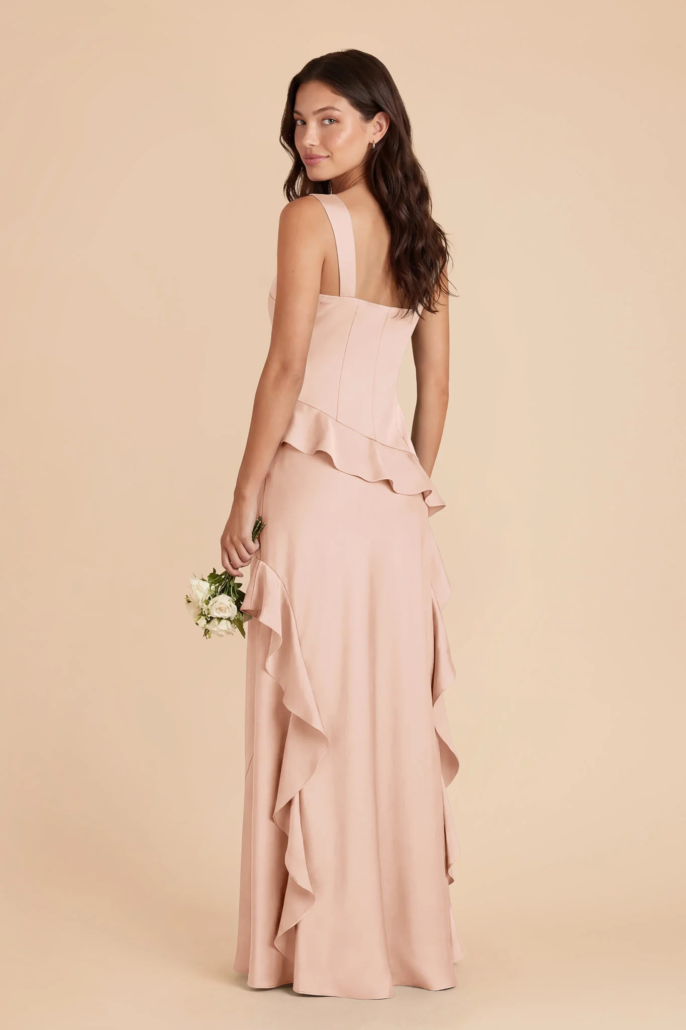 Jana Matte Satin Dress - Rose Gold - Image 4