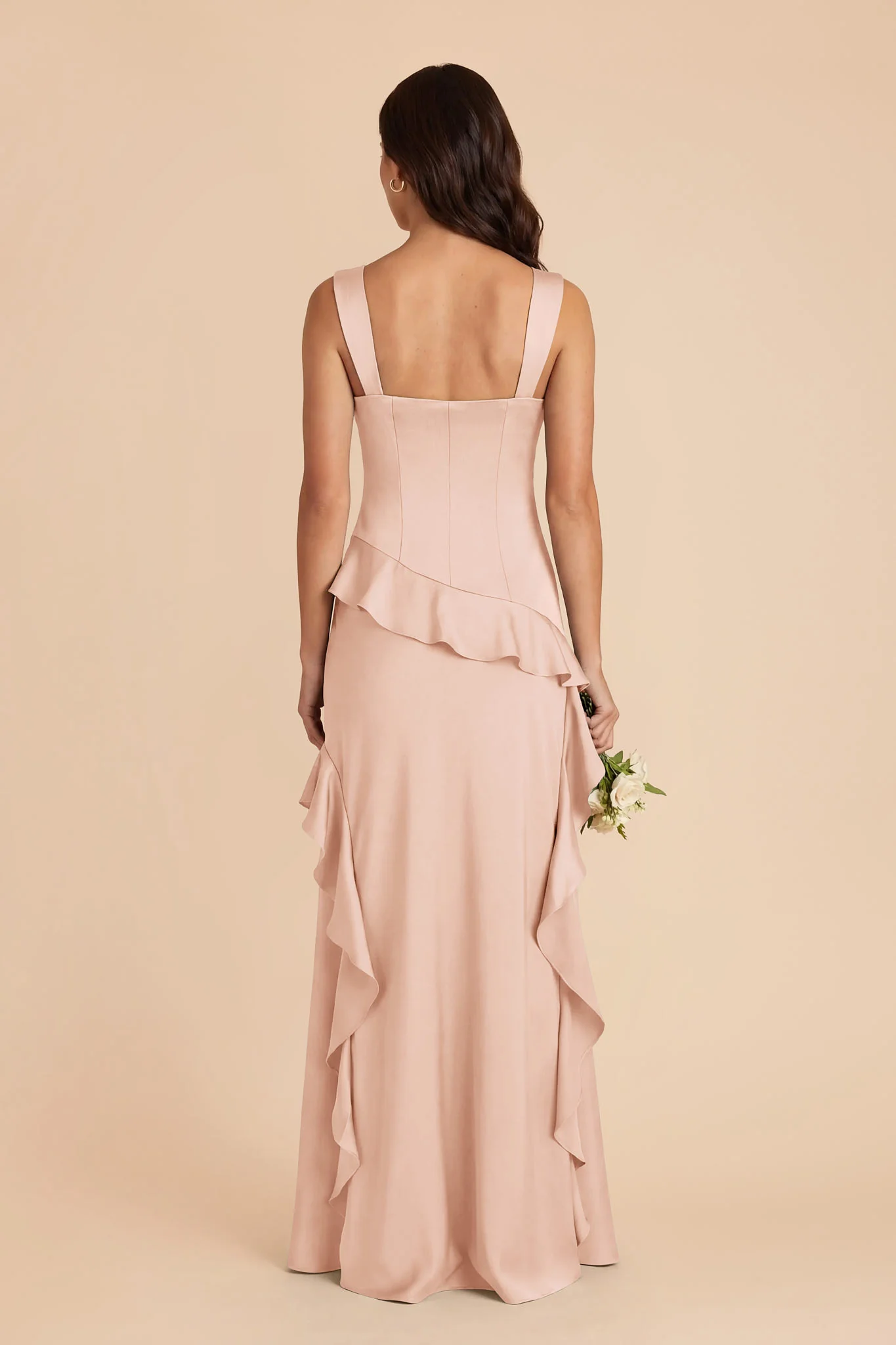 Jana Matte Satin Dress - Rose Gold - Image 5