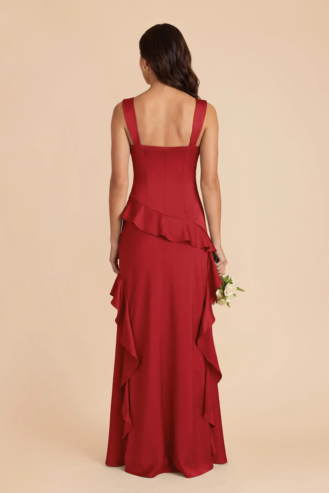 Jana Matte Satin Dress - Ruby Red - Image 5